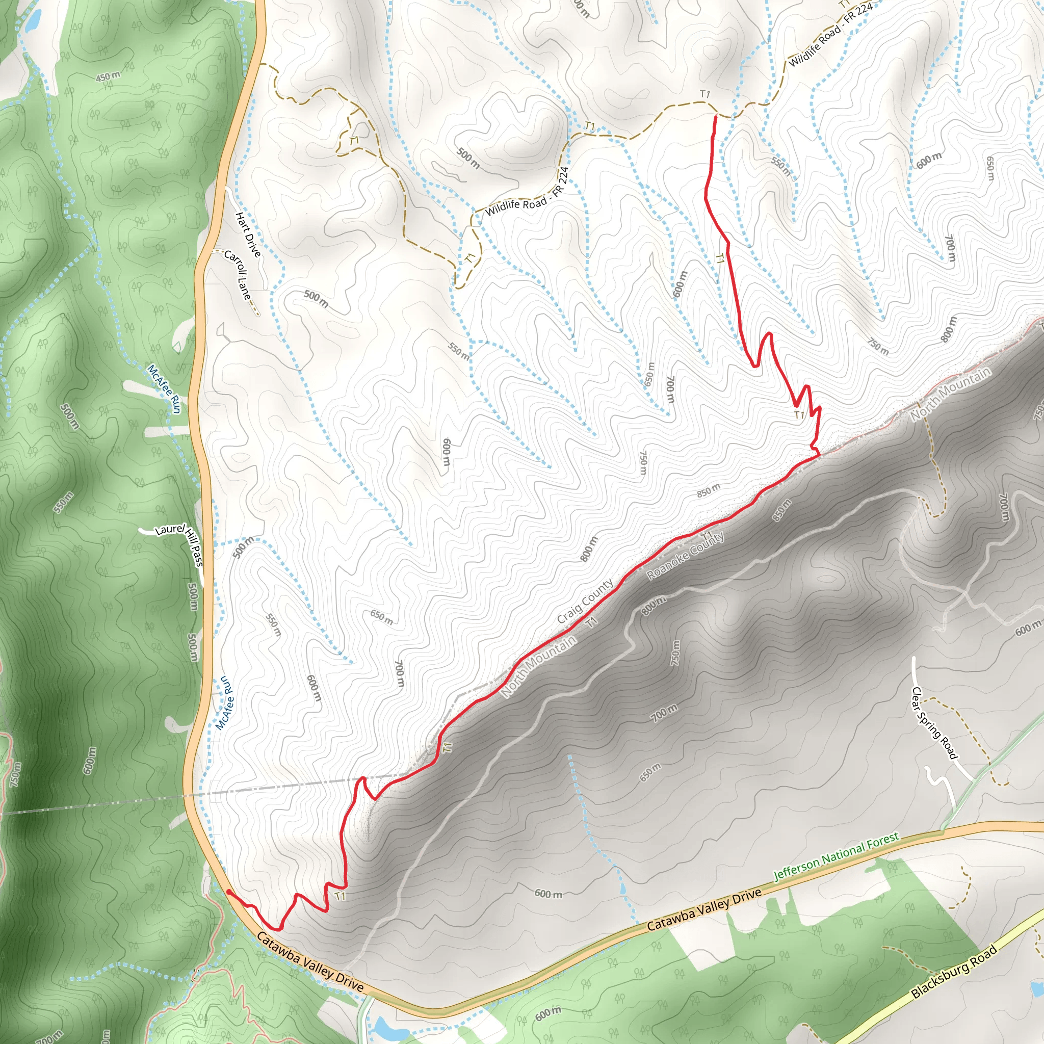 North Mountain and Deer Trail mobile static map