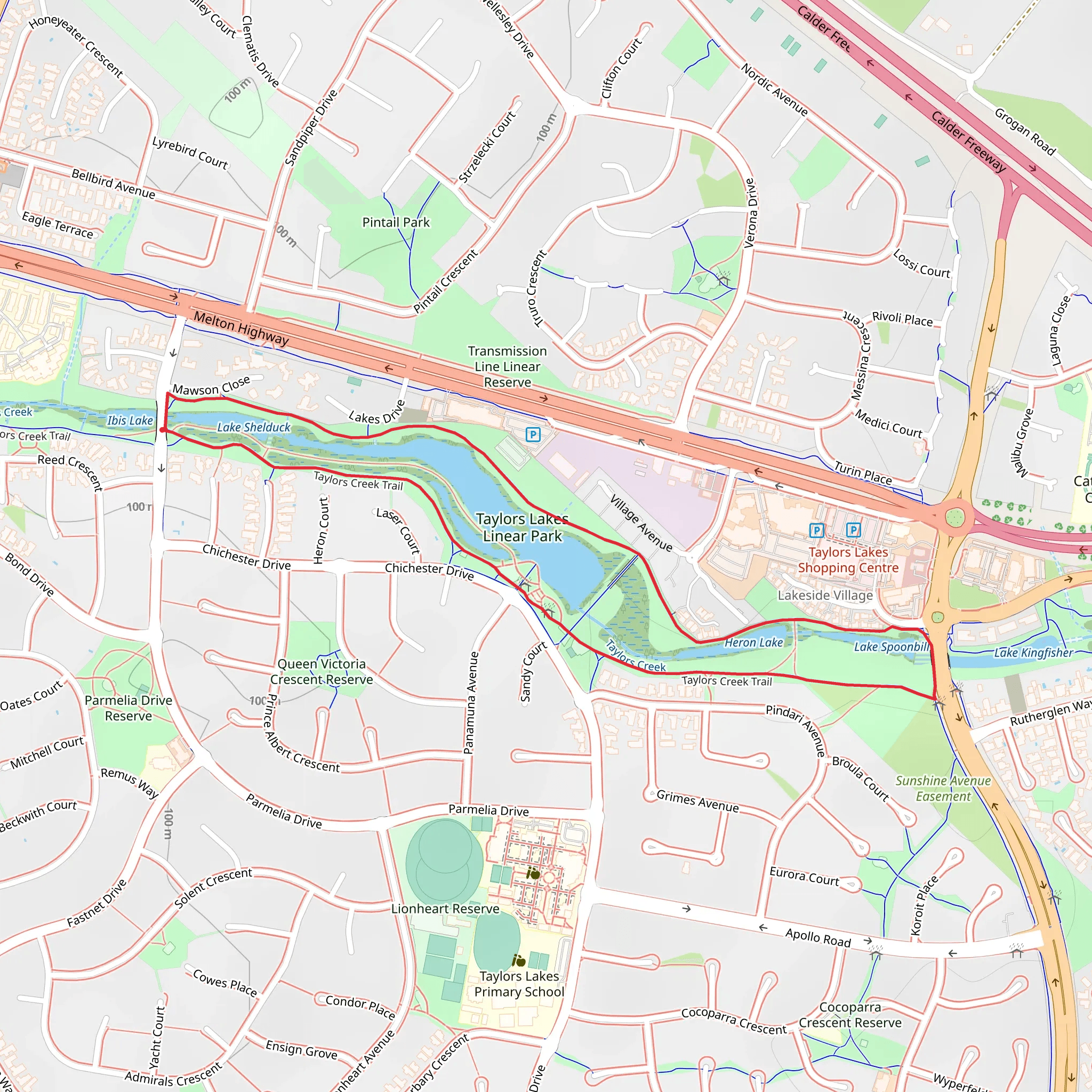 Taylors Creek Lakeside Loop Walk mobile static map