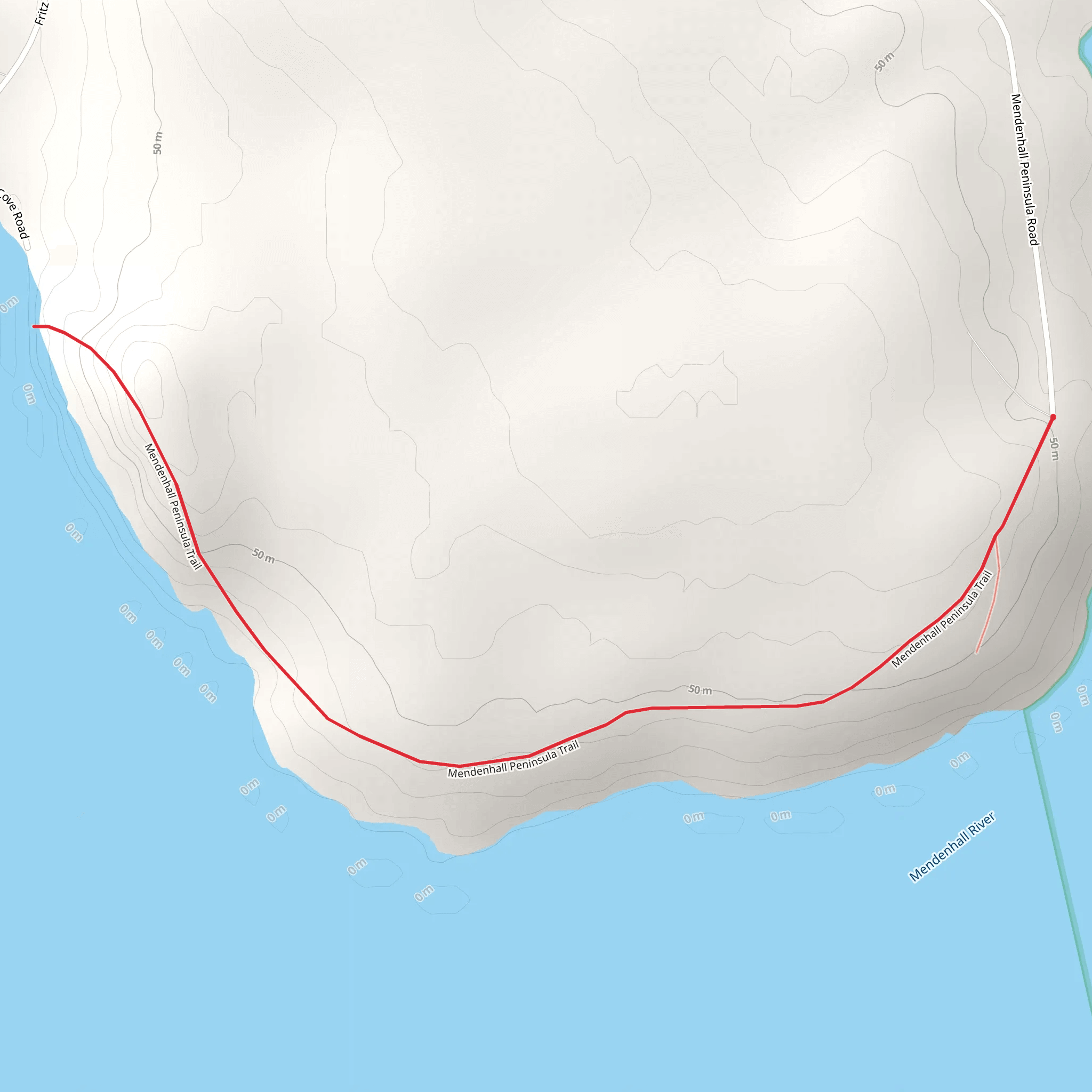 Mendenhall Peninsula Trail mobile static map