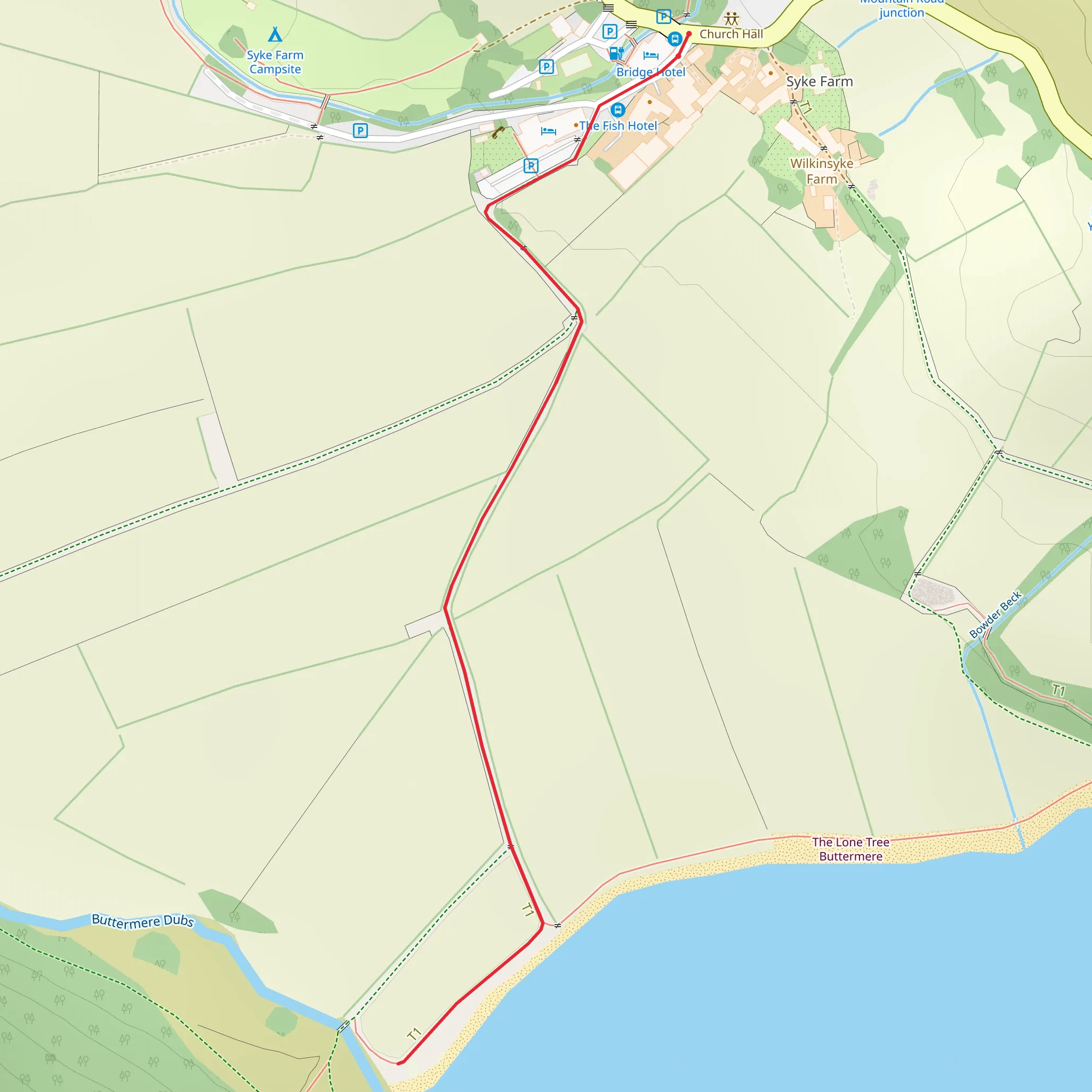 Buttermere Lakeshore Walk via Buttermere mobile static map