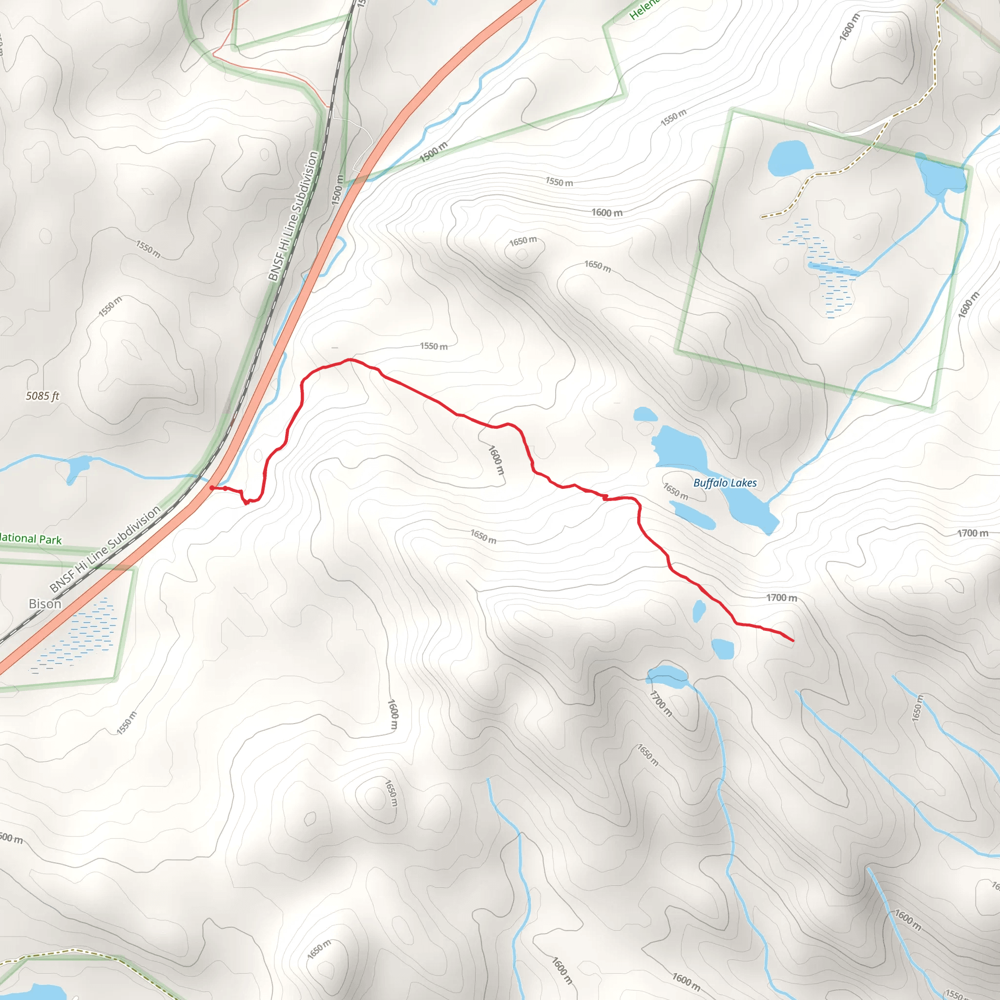 Lubec Buffalo Trail via Buffalo Lakes Trail mobile static map
