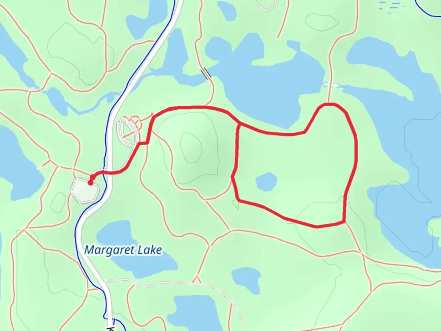 An image depicting the trail Burr Oak Loop Trail from Eagle Point Lake and its surrounding area.