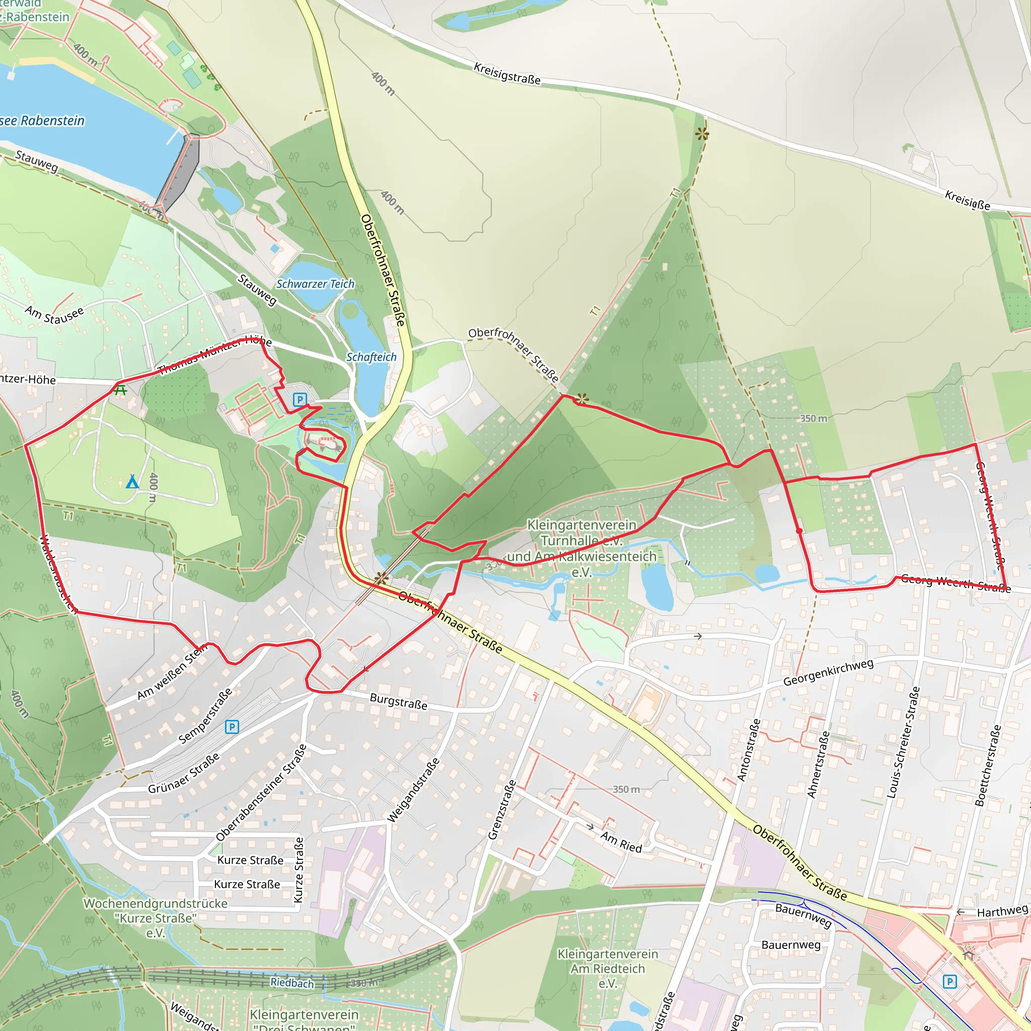 Stadwestostwanderweg Loop mobile static map