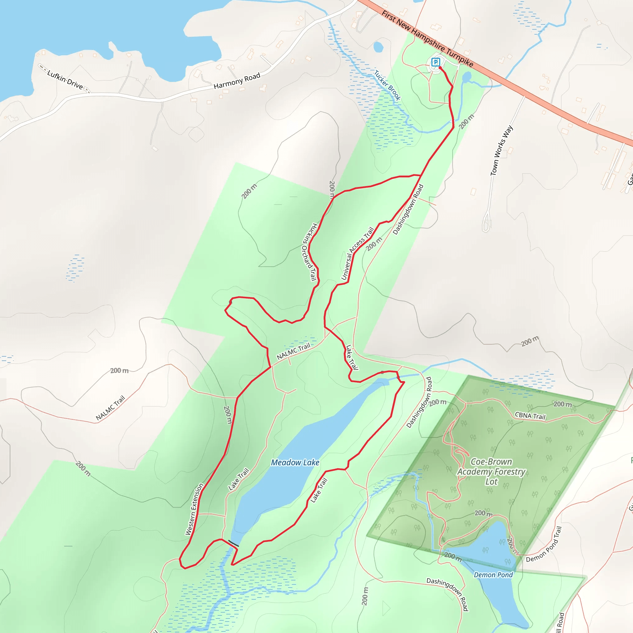Meadow Lake Loop Trail mobile static map
