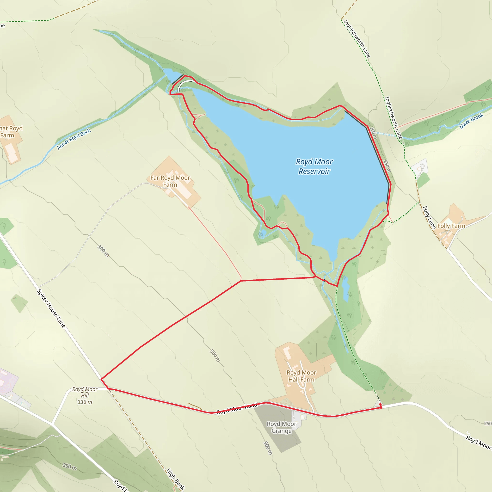 Royd Moor Reservoir mobile static map