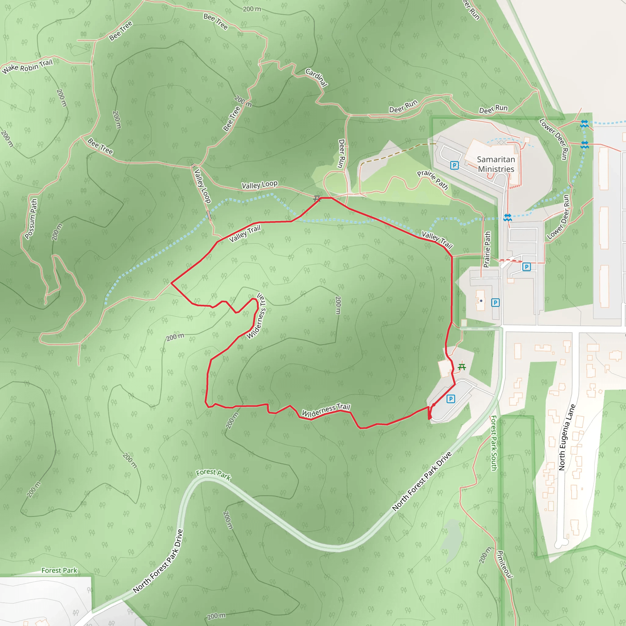 Wilderness Loop Trail mobile static map