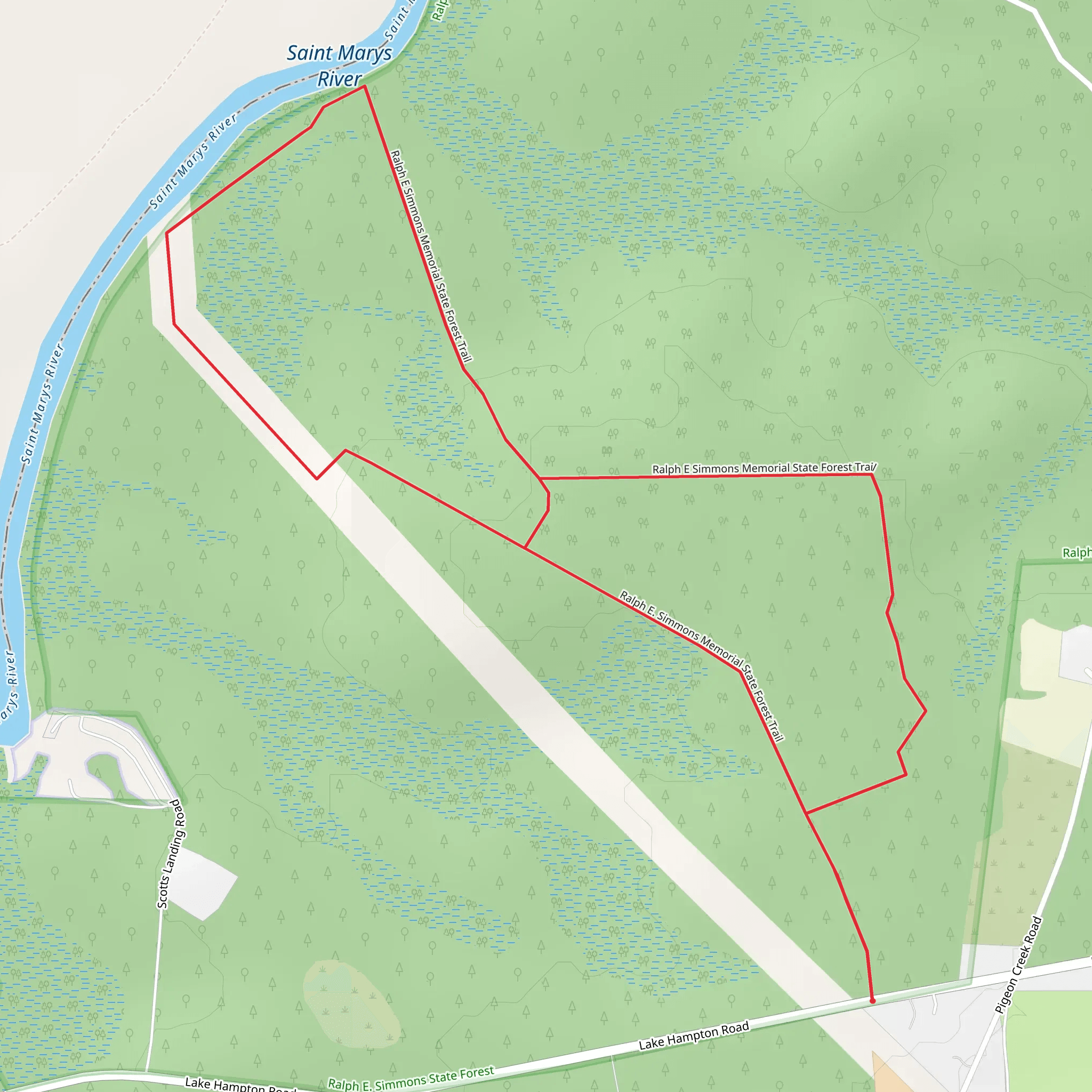 Ralph E Simmons Memorial State Forest Trail mobile static map