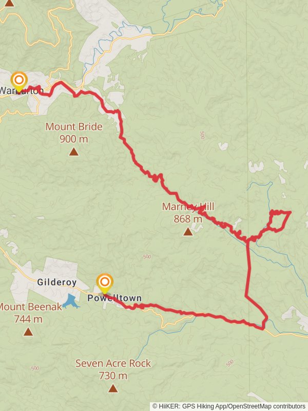 Map of Walk Into History, Yarra Ranges