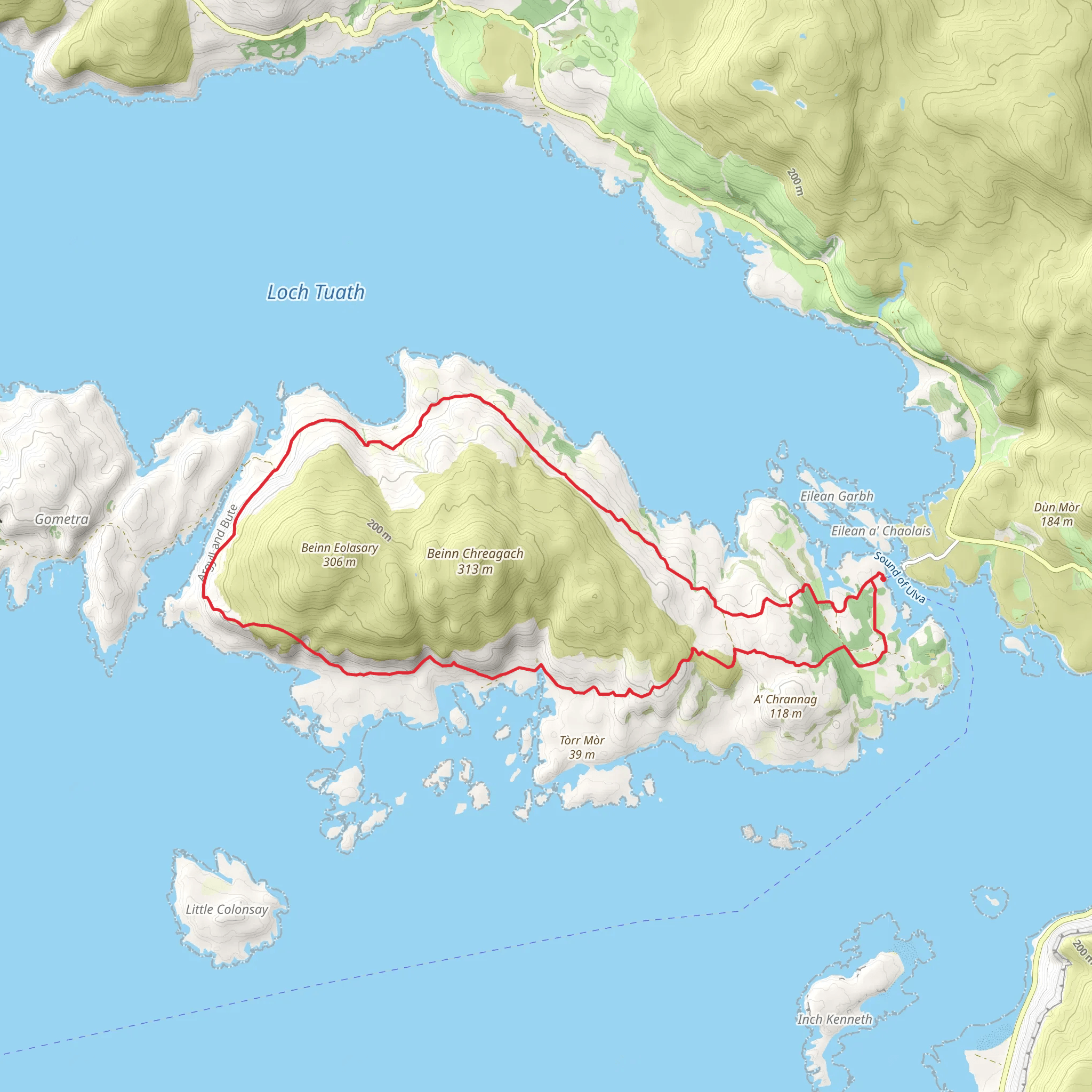 Ulva Loop via Woodland Walk mobile static map
