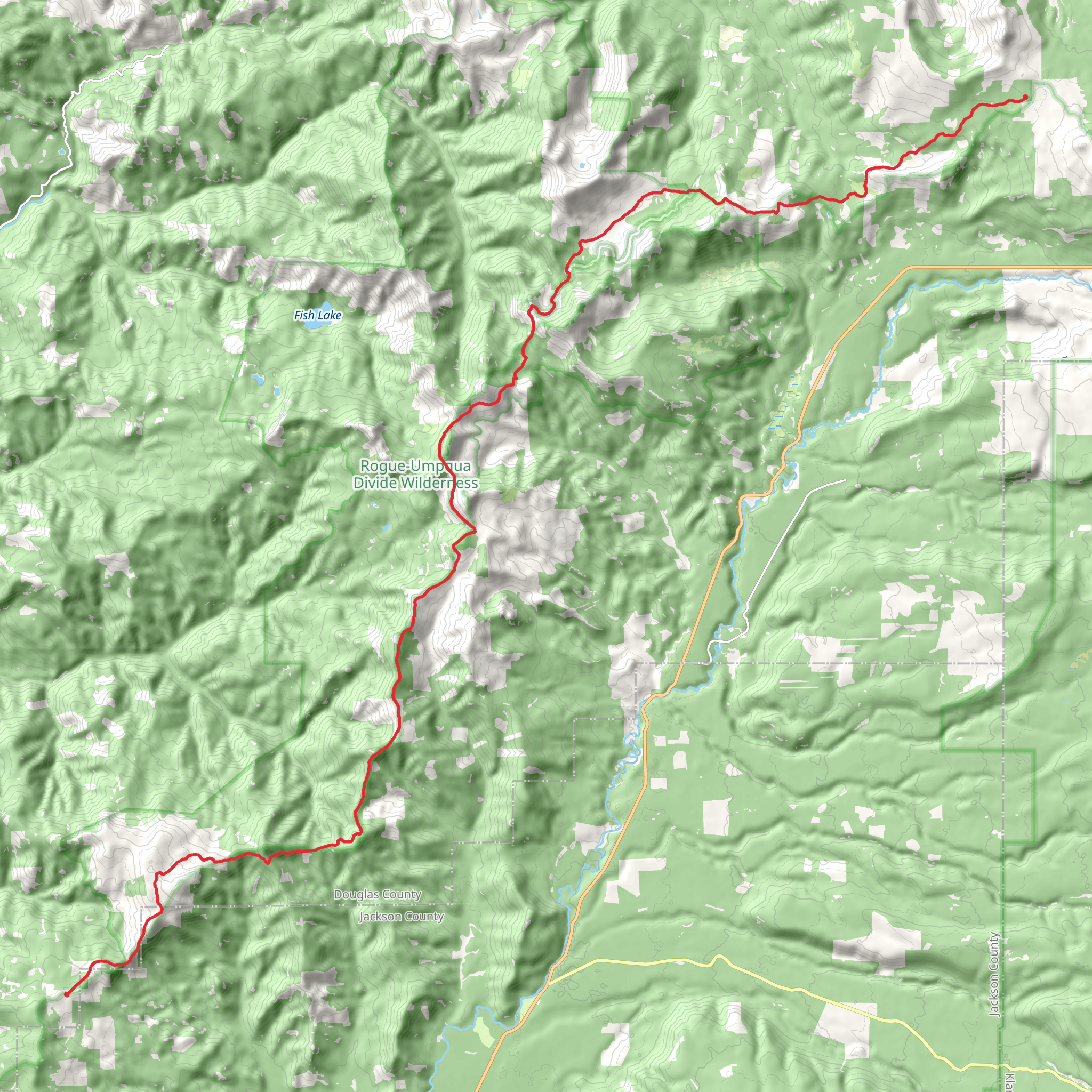 Rogue Umpqua Divide Trail mobile static map