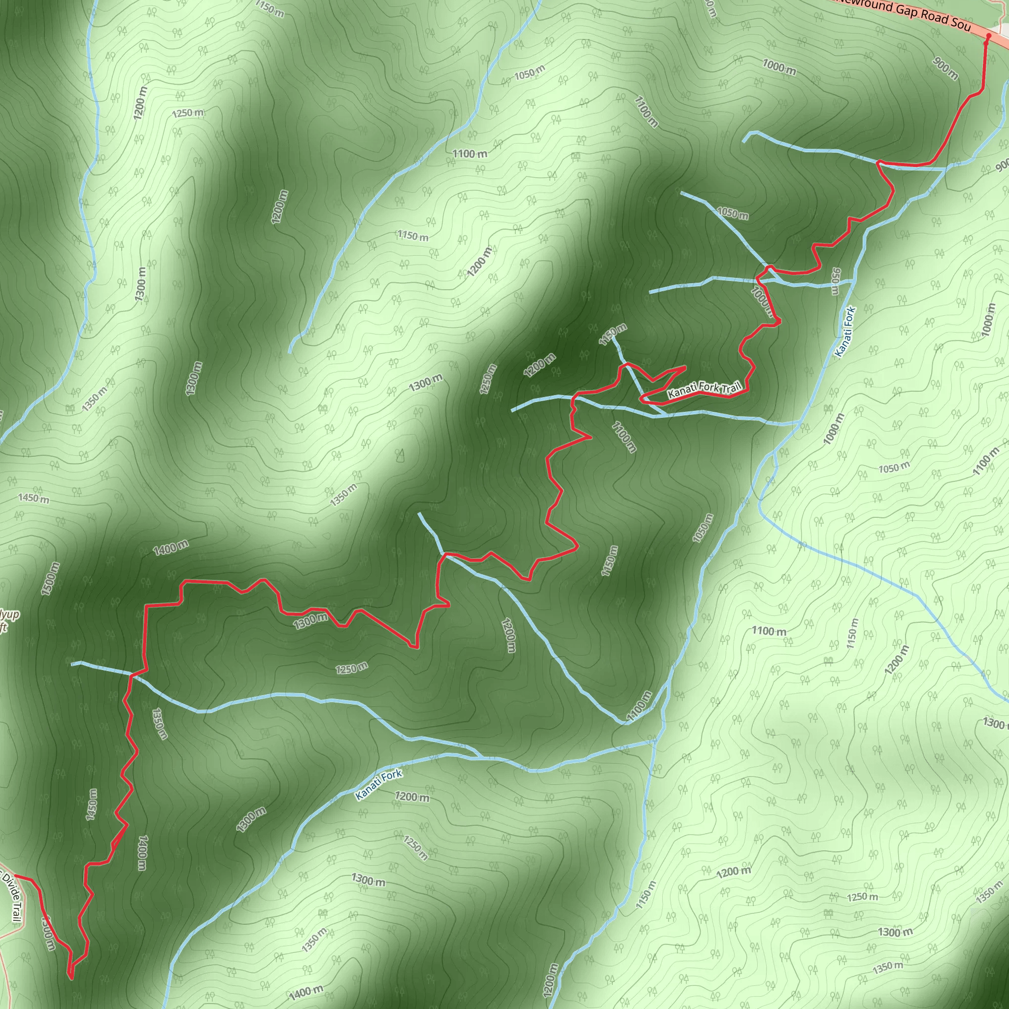 Kanati Fork Trail mobile static map