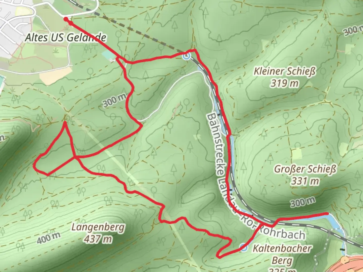 An image depicting the trail Kaltenbach Loop via Pfaelzerwald Weisser Punkt and its surrounding area.