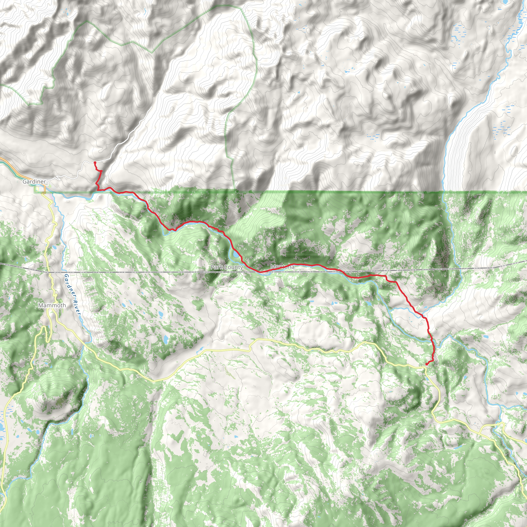 Yellowstone River Trail mobile static map