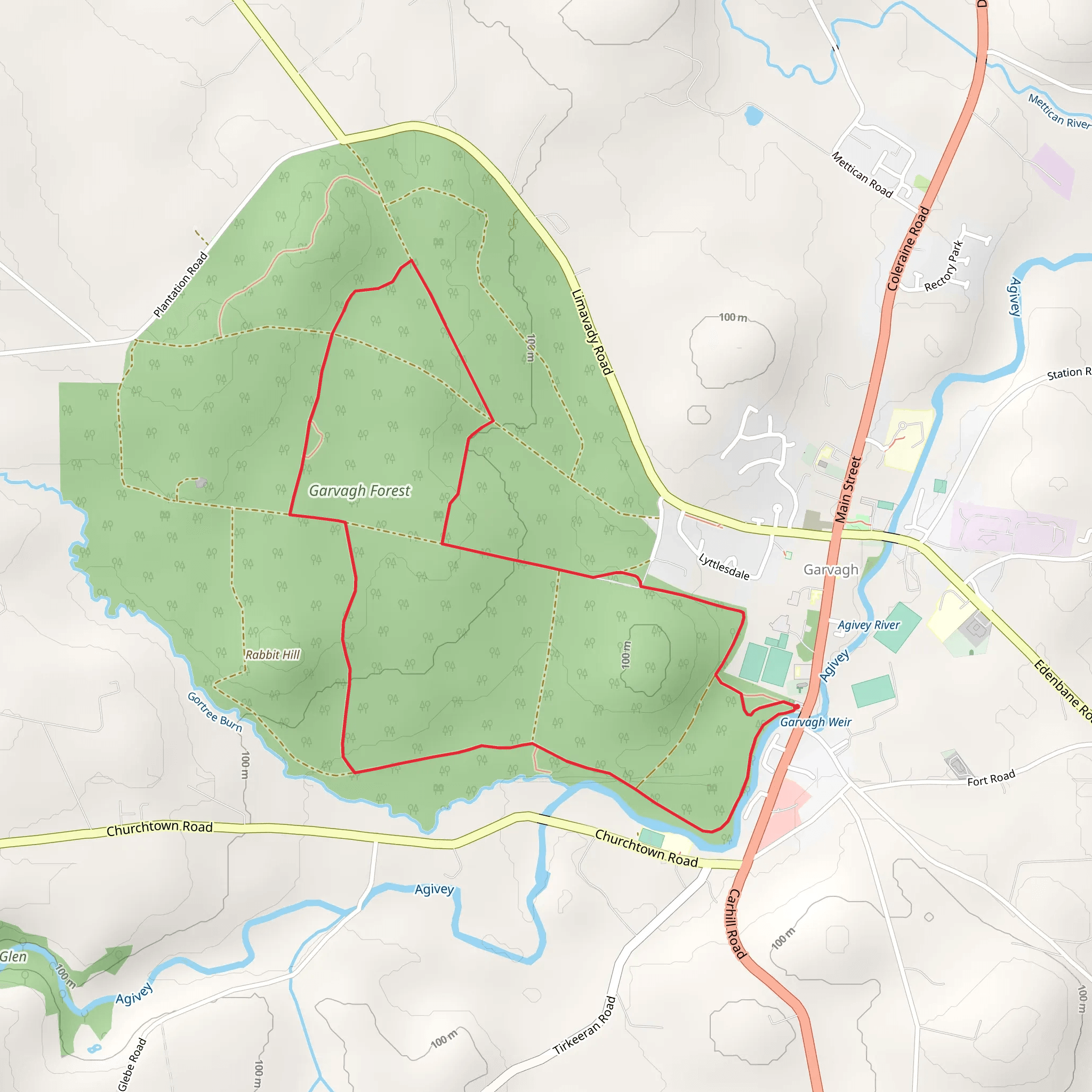 Garvagh Forest River Trail mobile static map