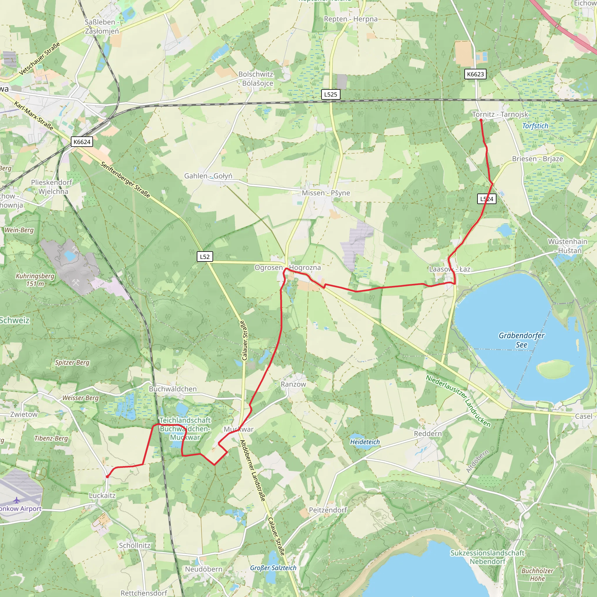 Tornitz to Luckaitz Walk via Grober Paul mobile static map