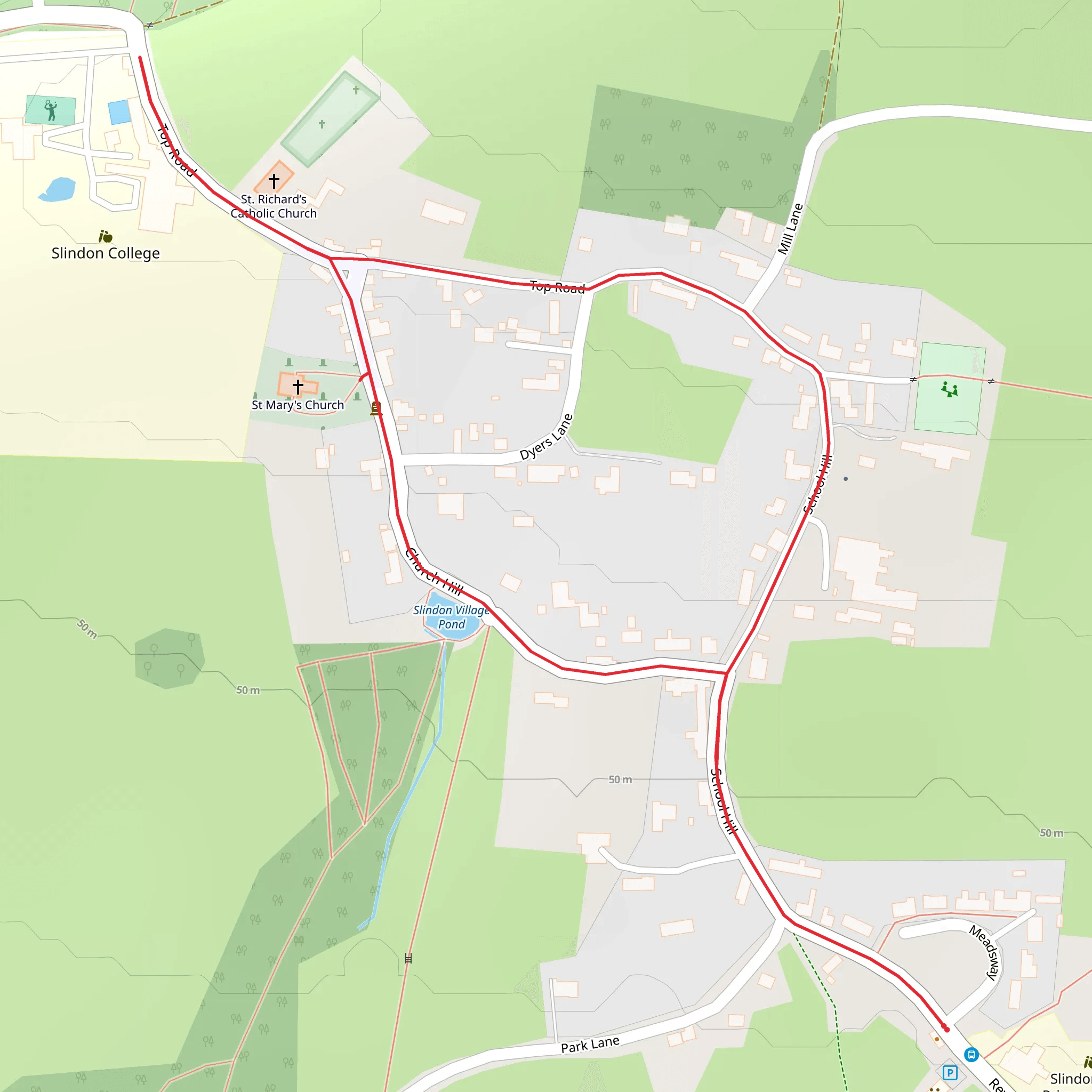 Slindon Village Pond mobile static map