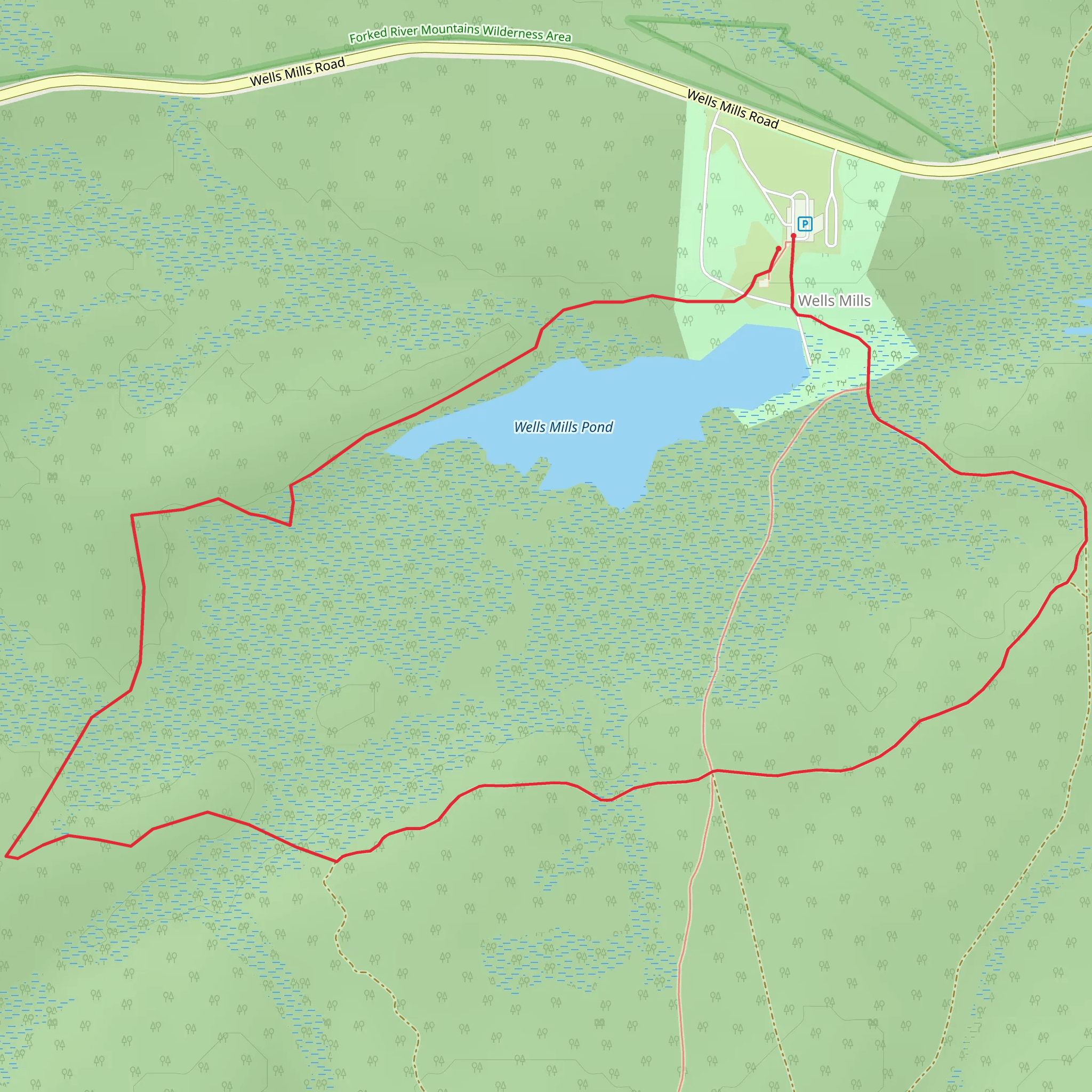 Wells Mills Pond Loop mobile static map