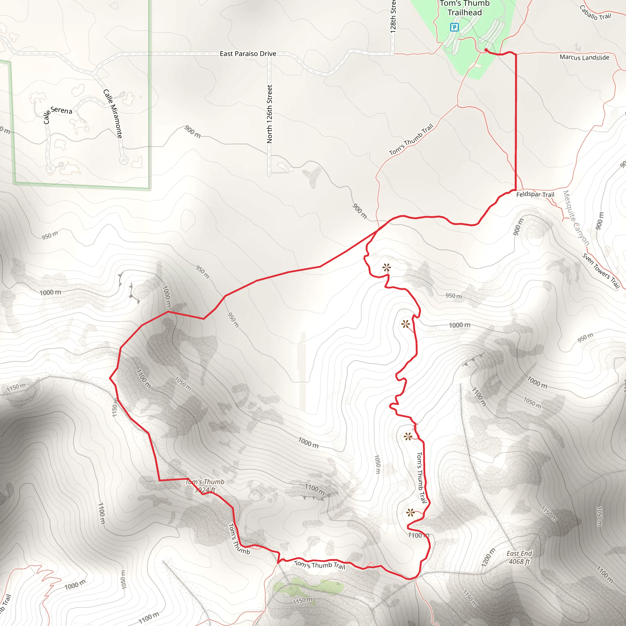 Tom's Thumb Loop mobile static map