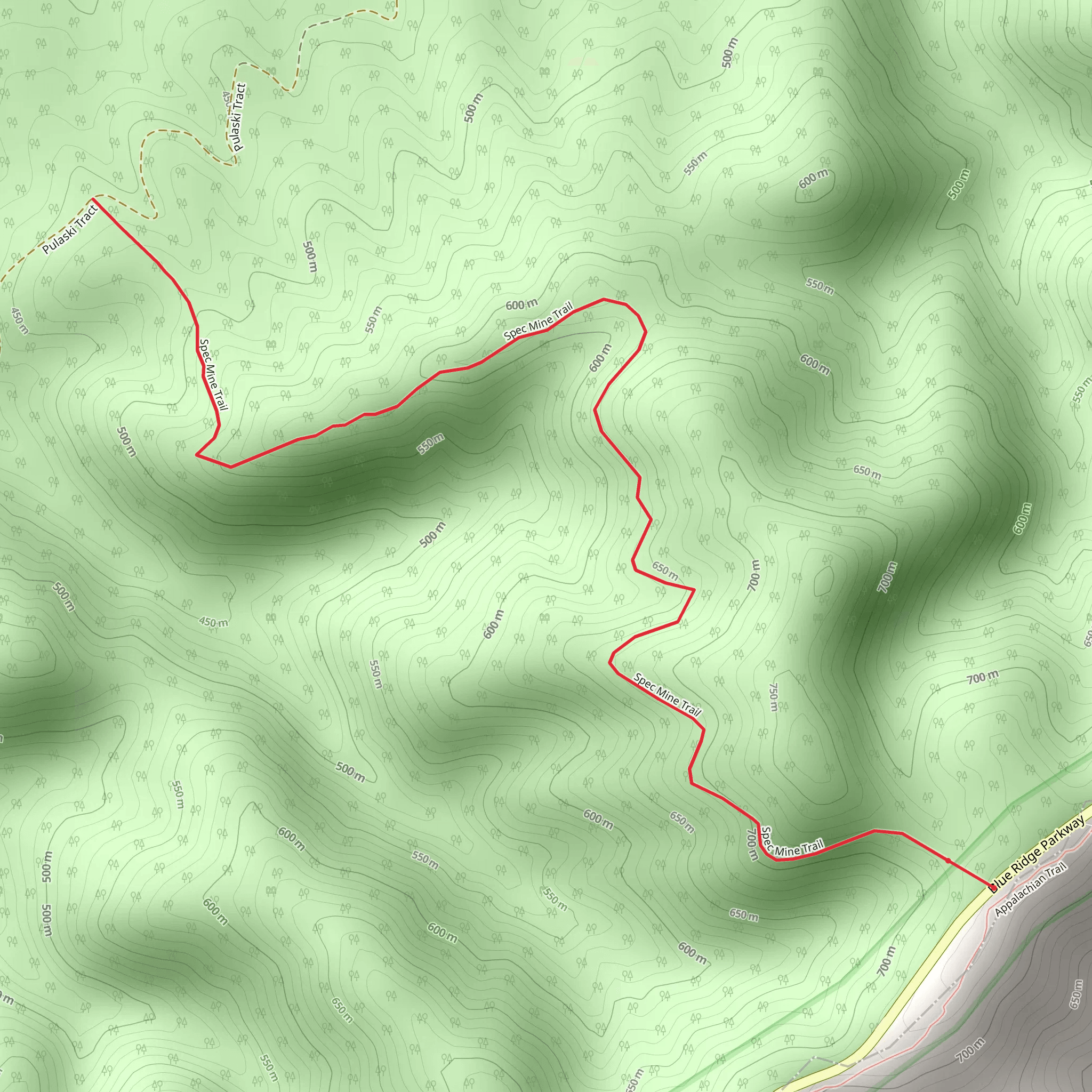 Spec Mines Trail mobile static map