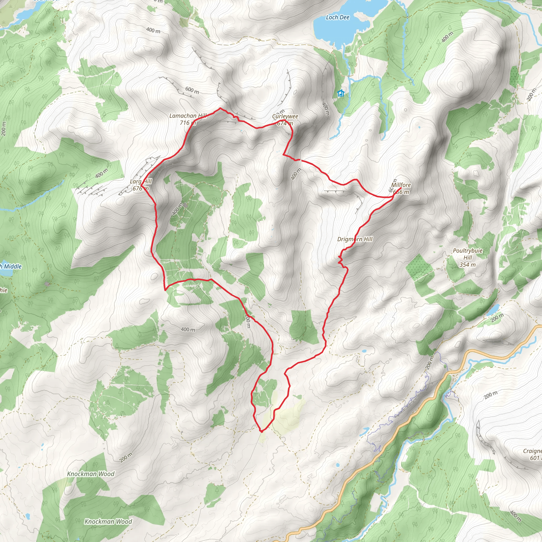 Lamachan Hill Loop mobile static map