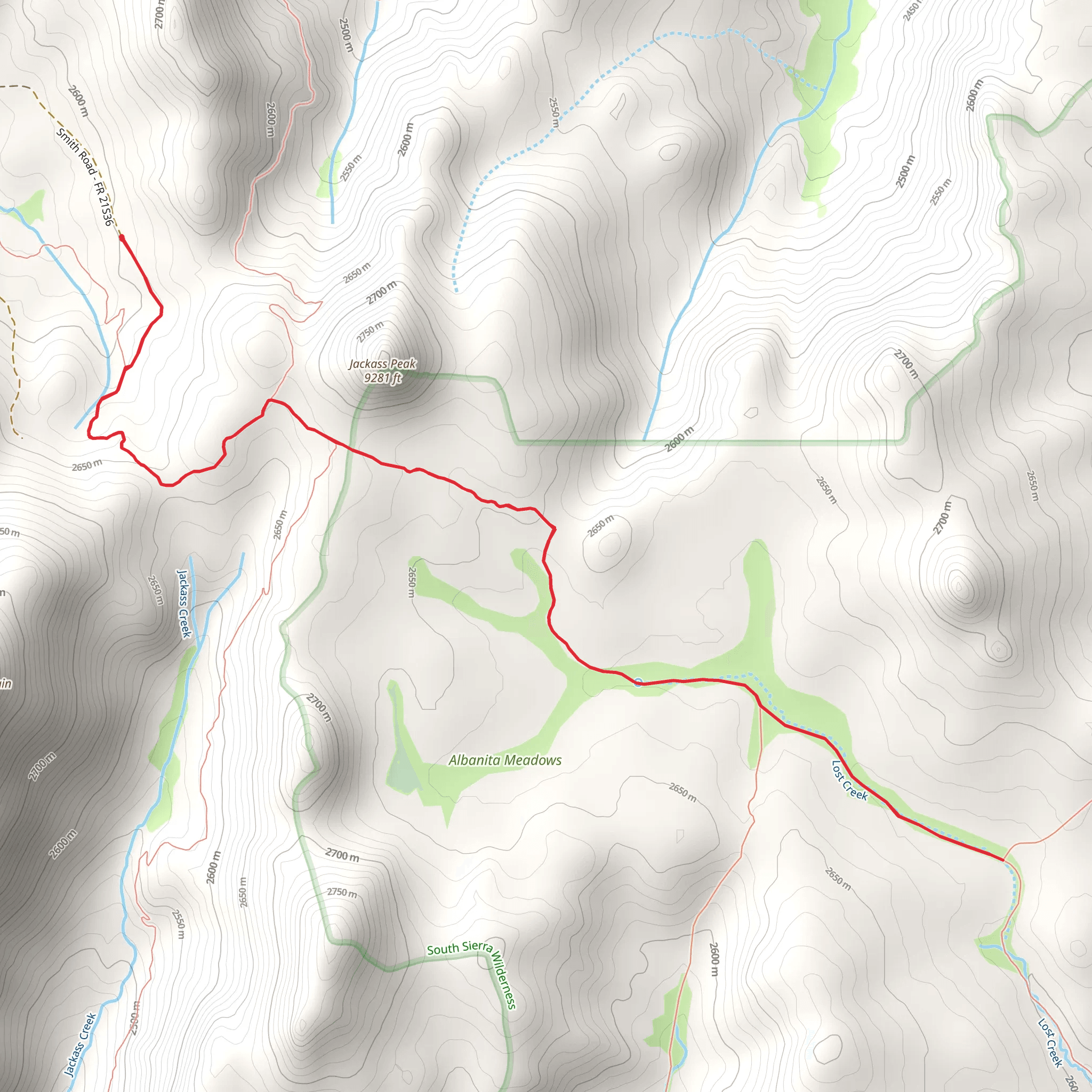 Jackass Peak - Albanita Trail mobile static map
