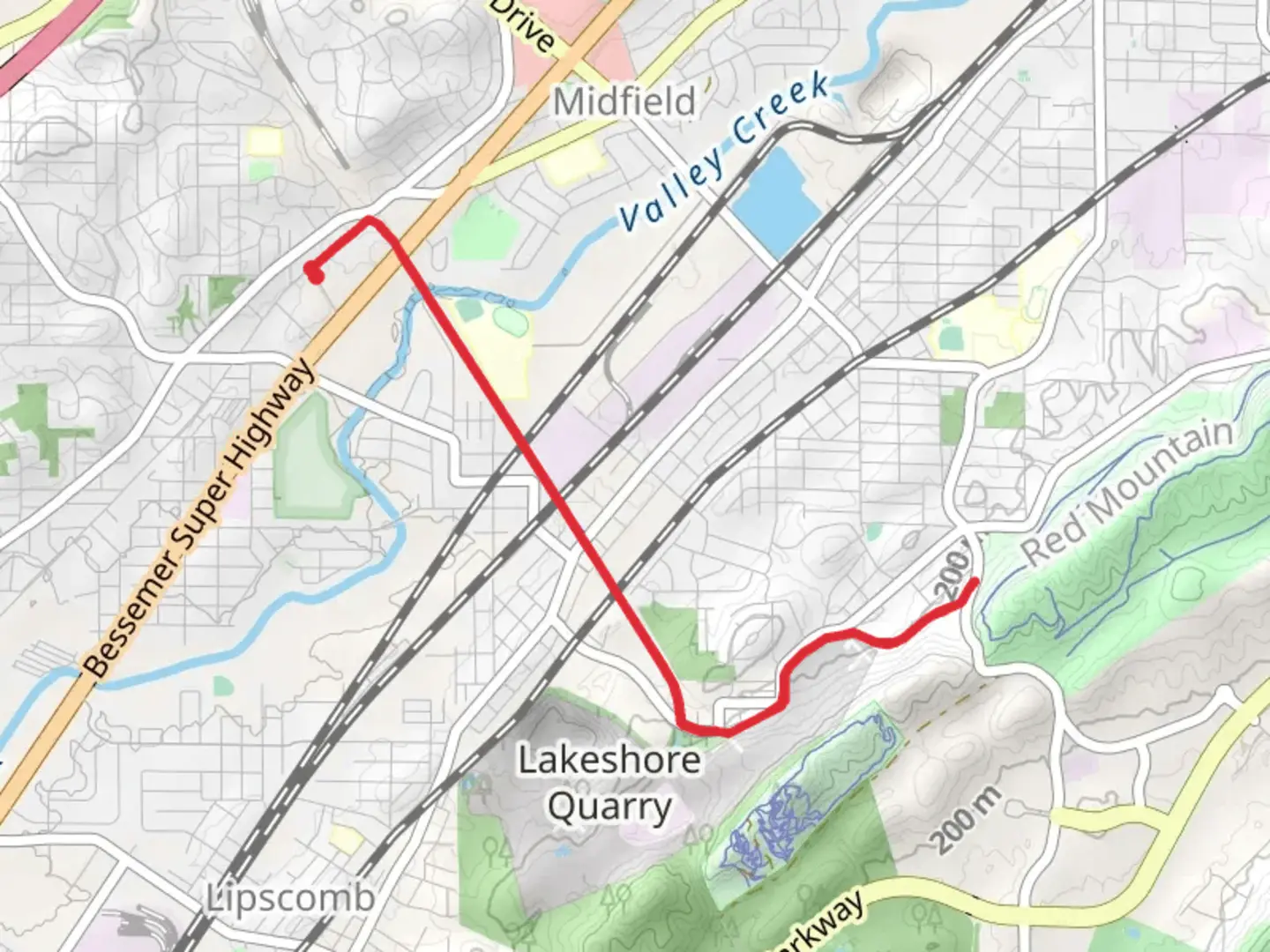 An image depicting the trail High Ore Line Greenway and its surrounding area.