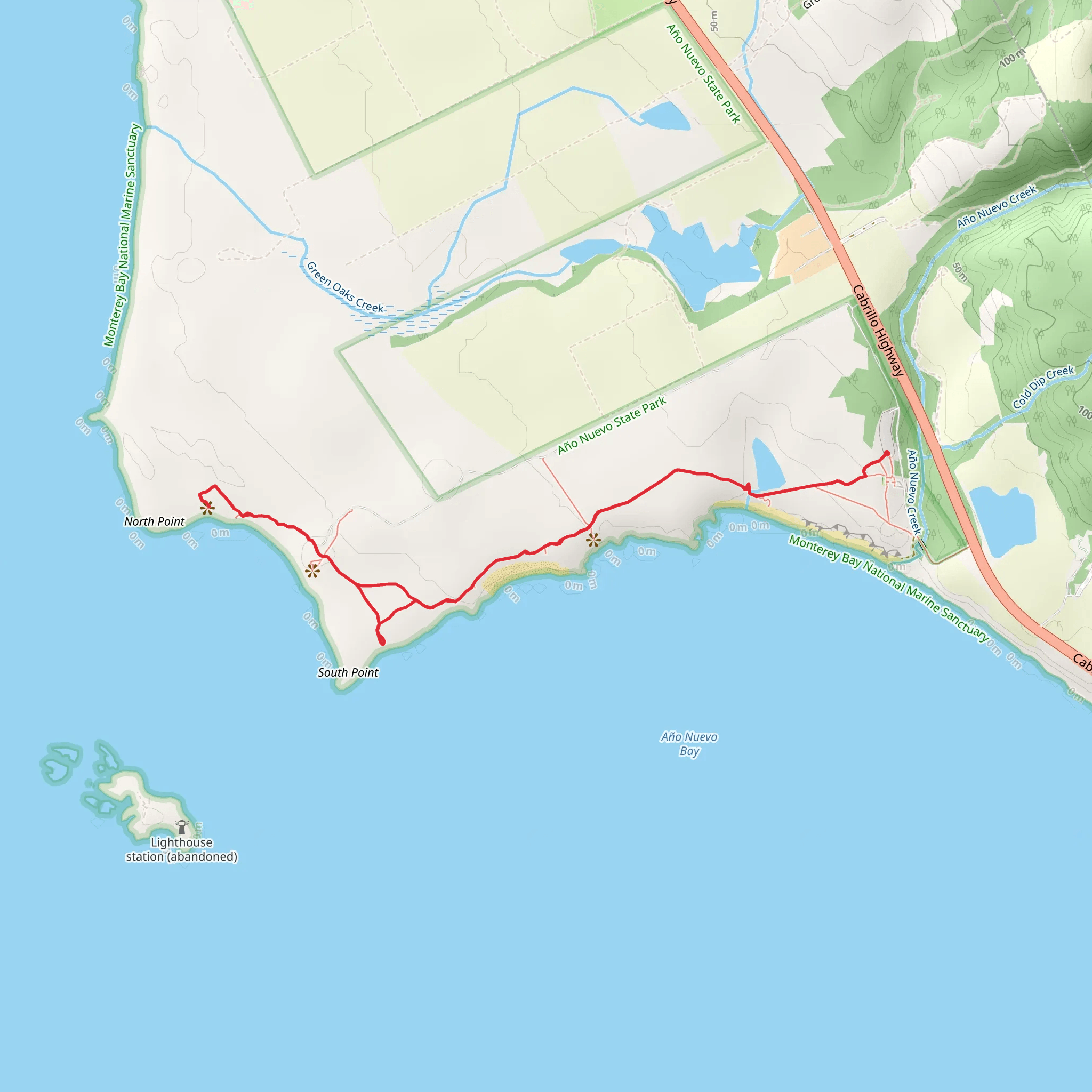 Año Nuevo Point Trail mobile static map
