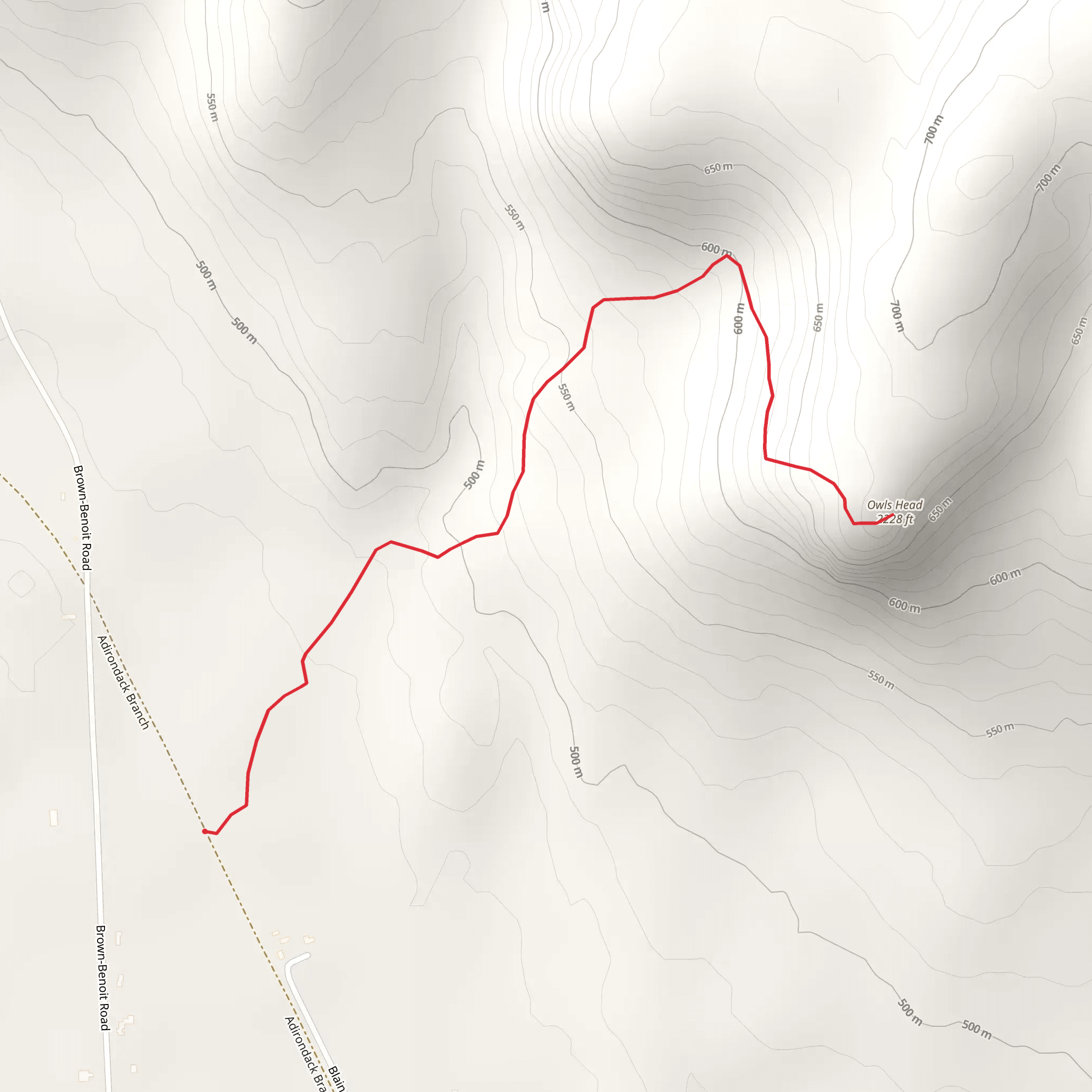 Owls Head Trail mobile static map
