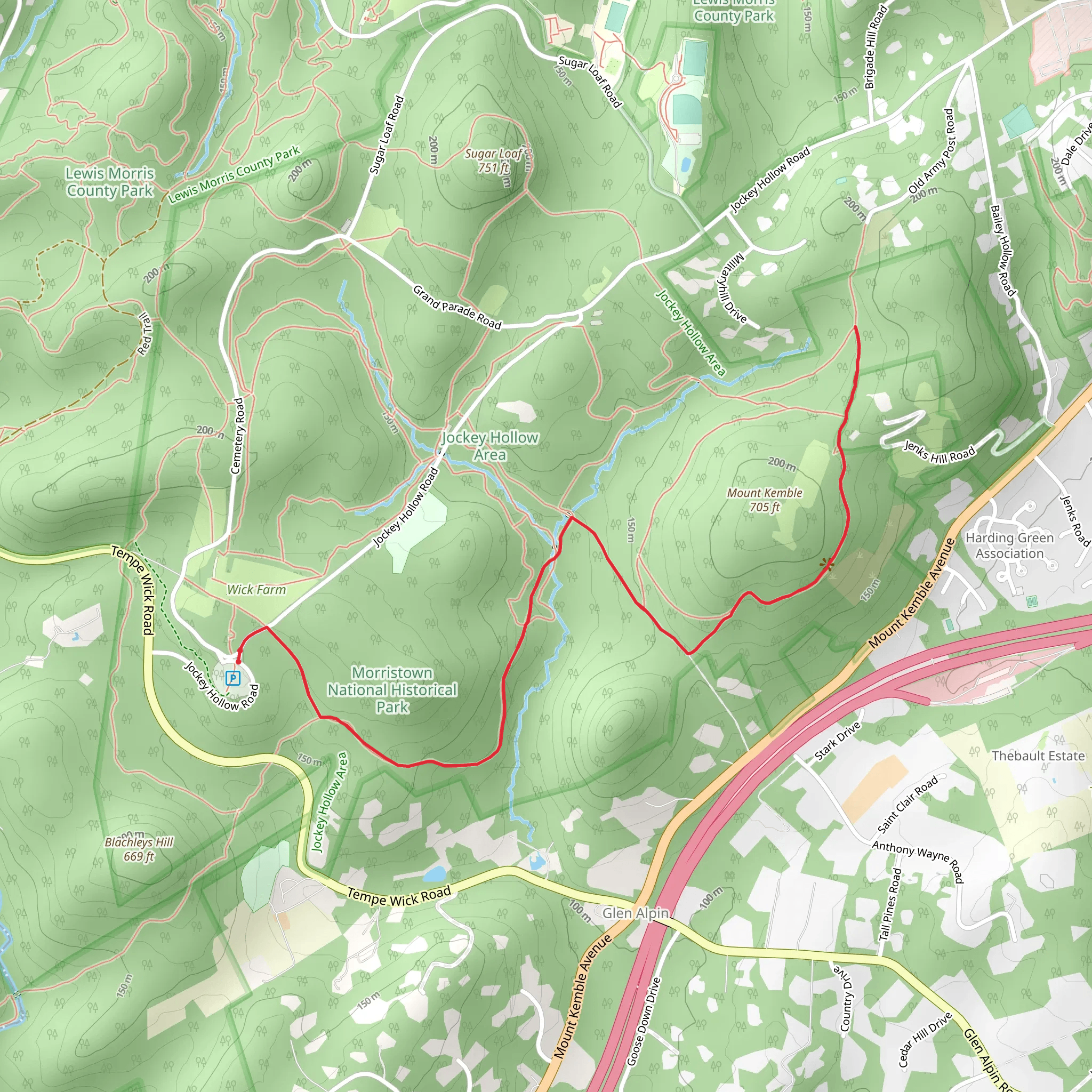 Patriot's Path and Blue Trail mobile static map