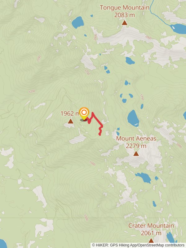 Camp Misery Trail via Mount Aeneas Trail mobile static map