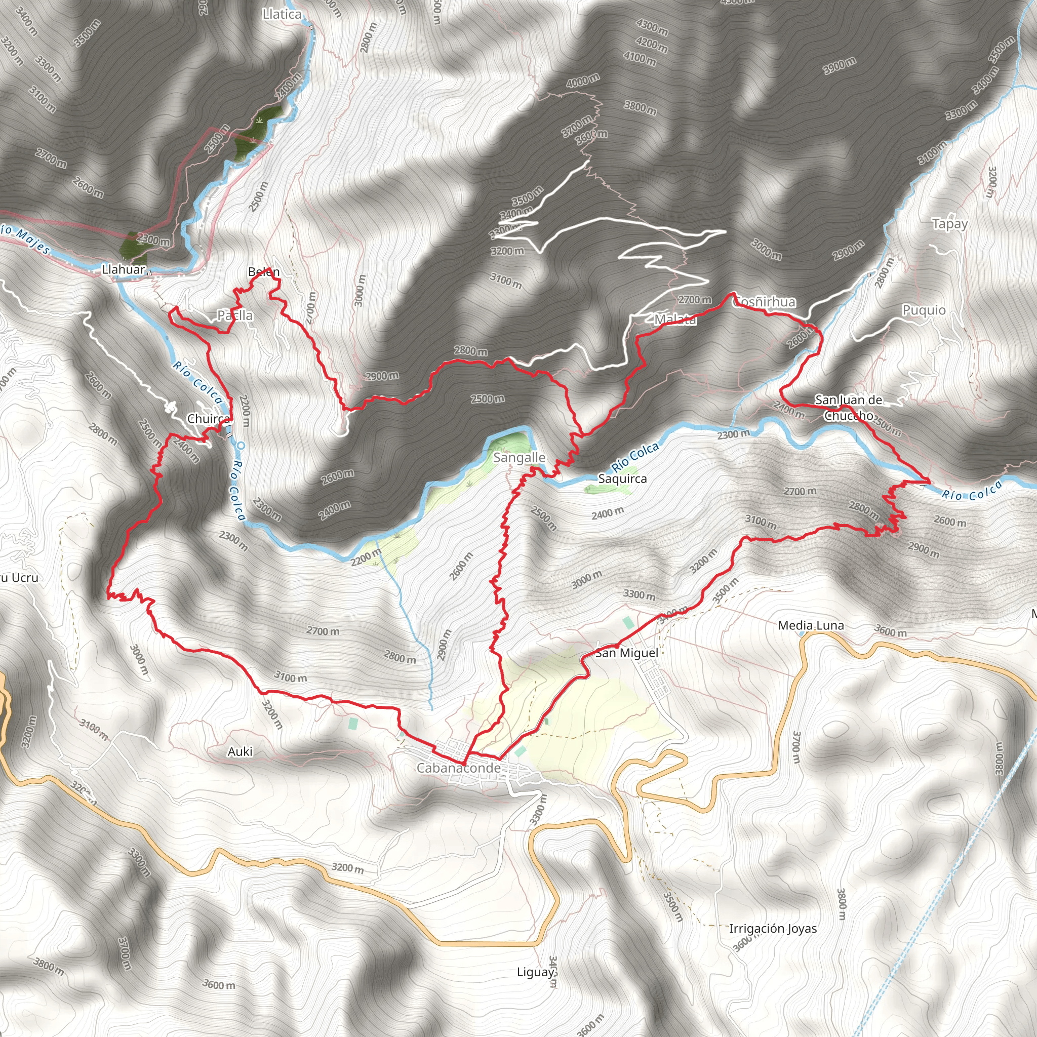 Colca Canyon Trek mobile static map