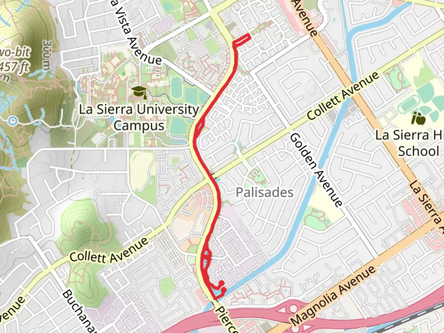 An image depicting the trail Riverwalk Parkway and its surrounding area.