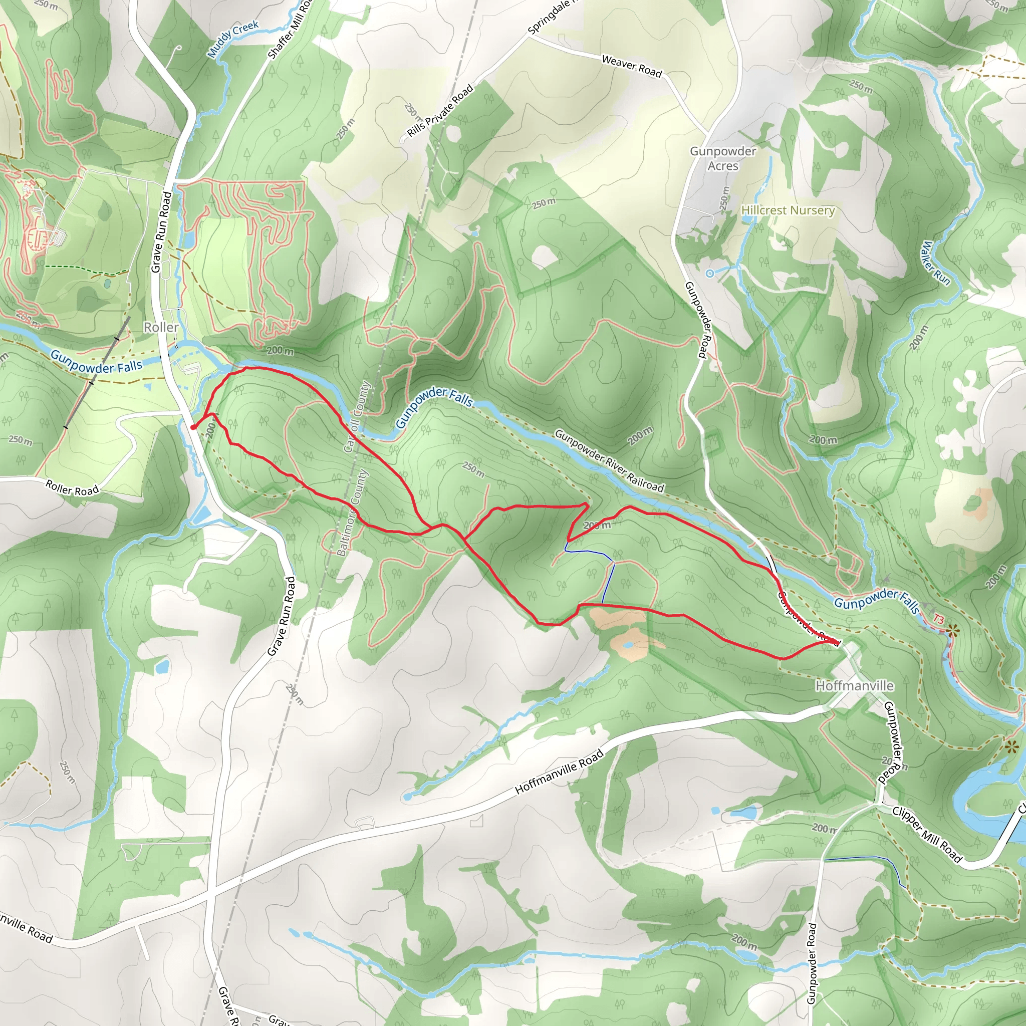 Gunpowder Falls Knot Loop mobile static map