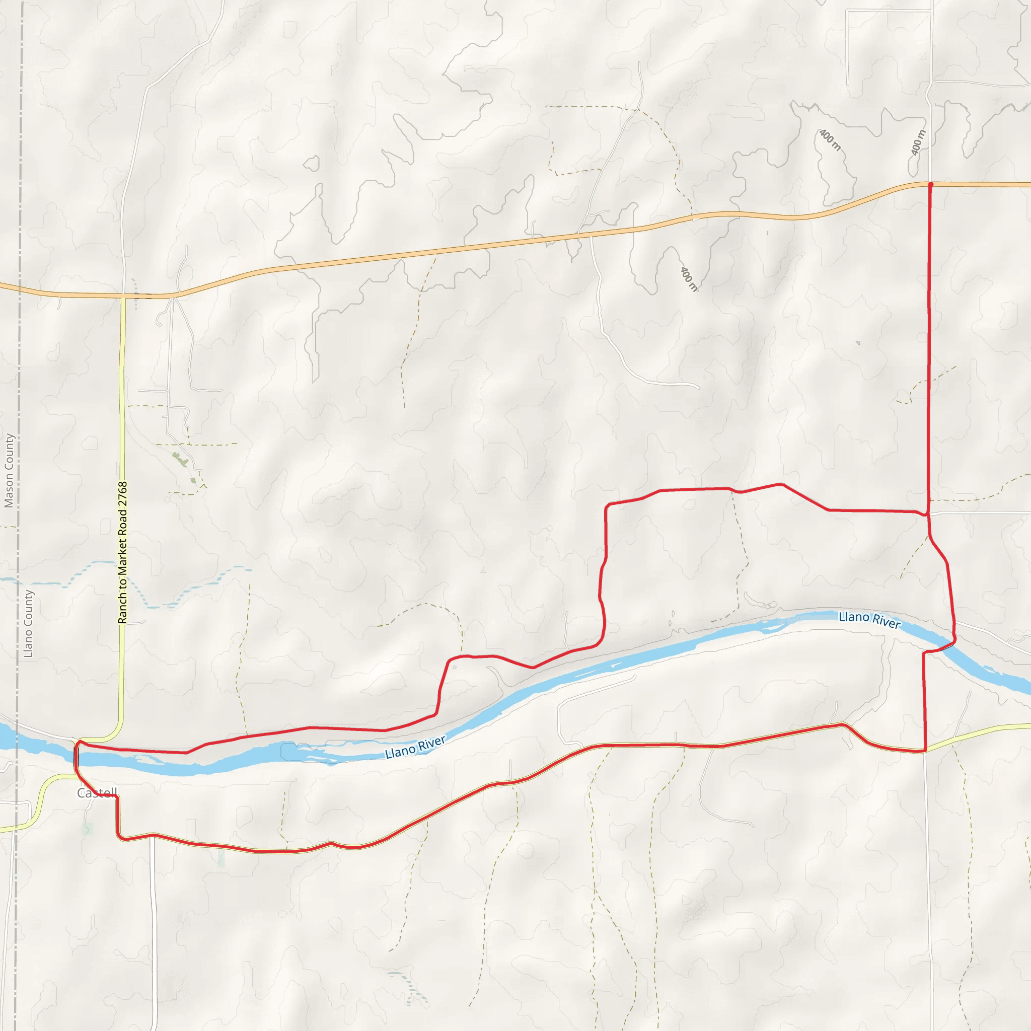 Llano River Loop mobile static map