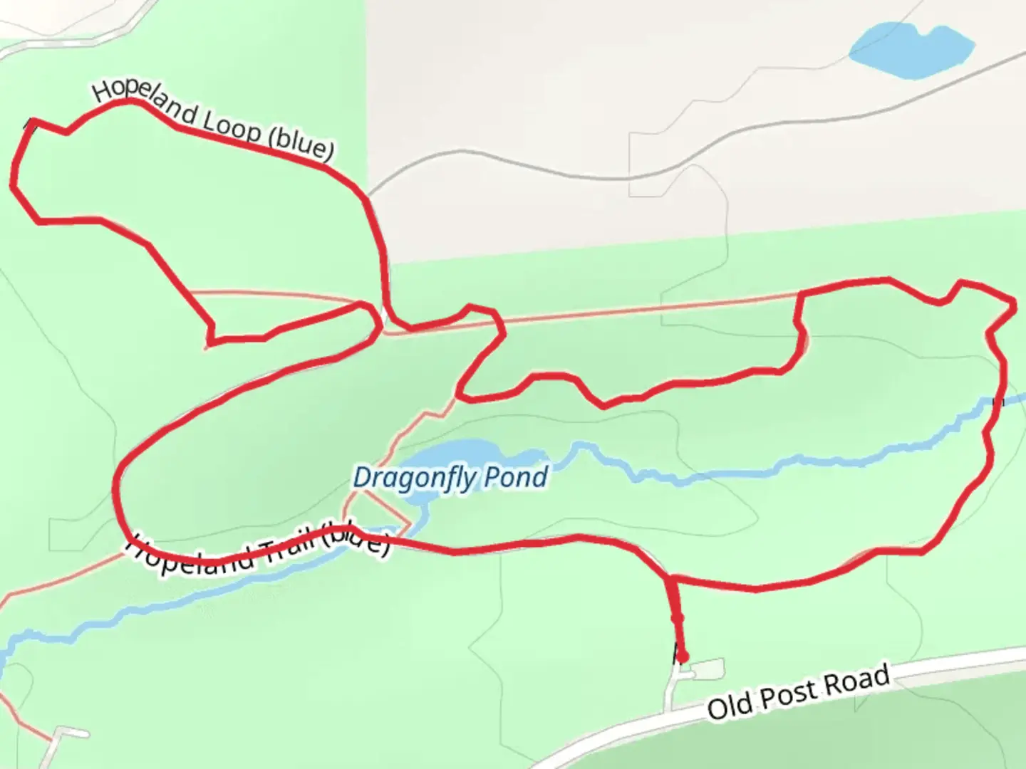 An image depicting the trail Dragonfly Pond Loop via Huntington Trail and its surrounding area.