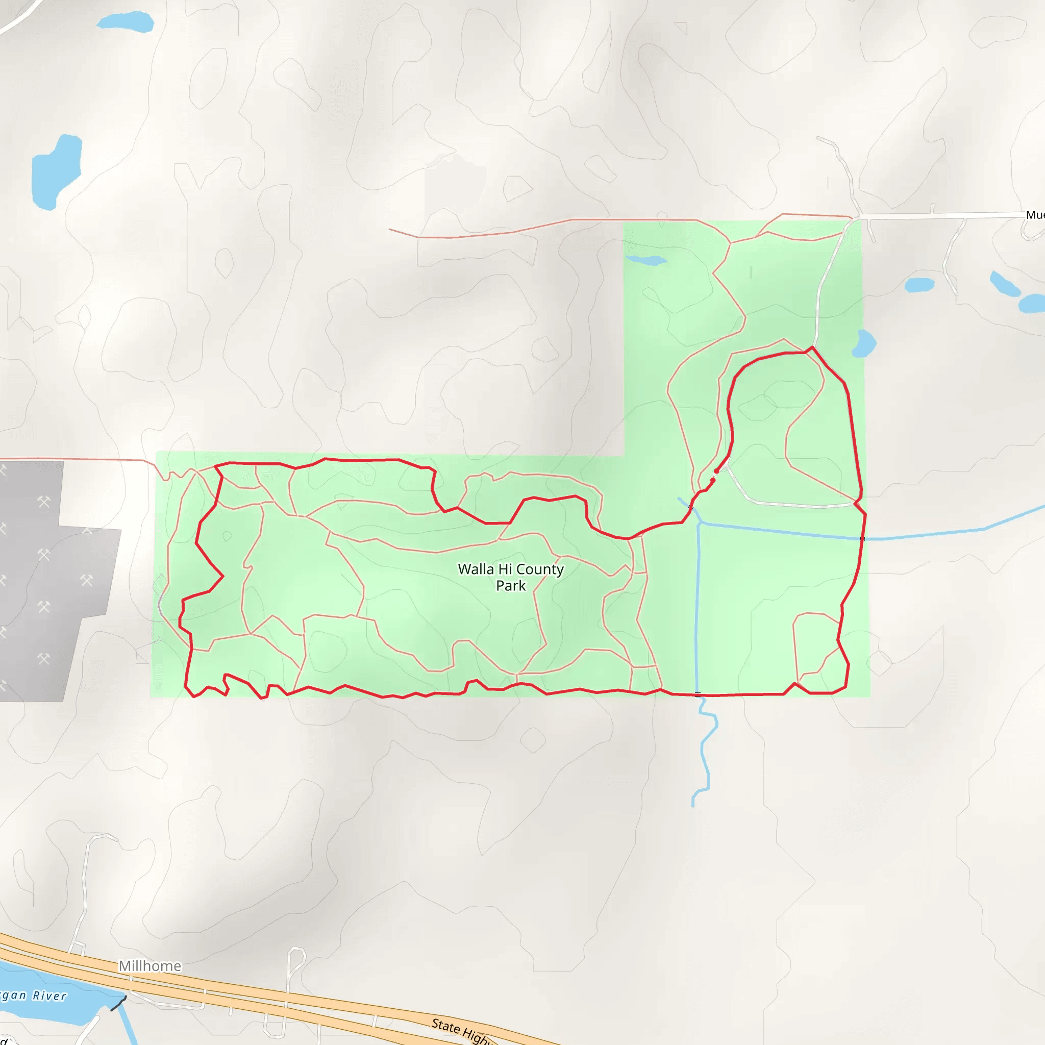 Walla Hi County Park Loop mobile static map