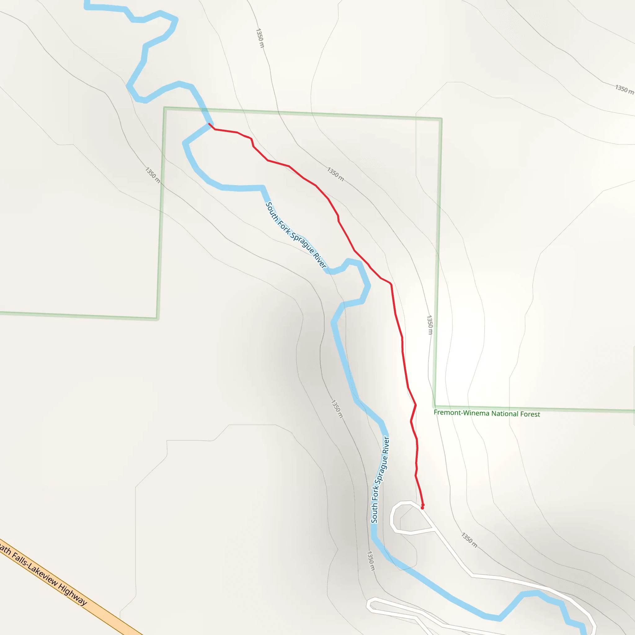 Sprague River Trail mobile static map