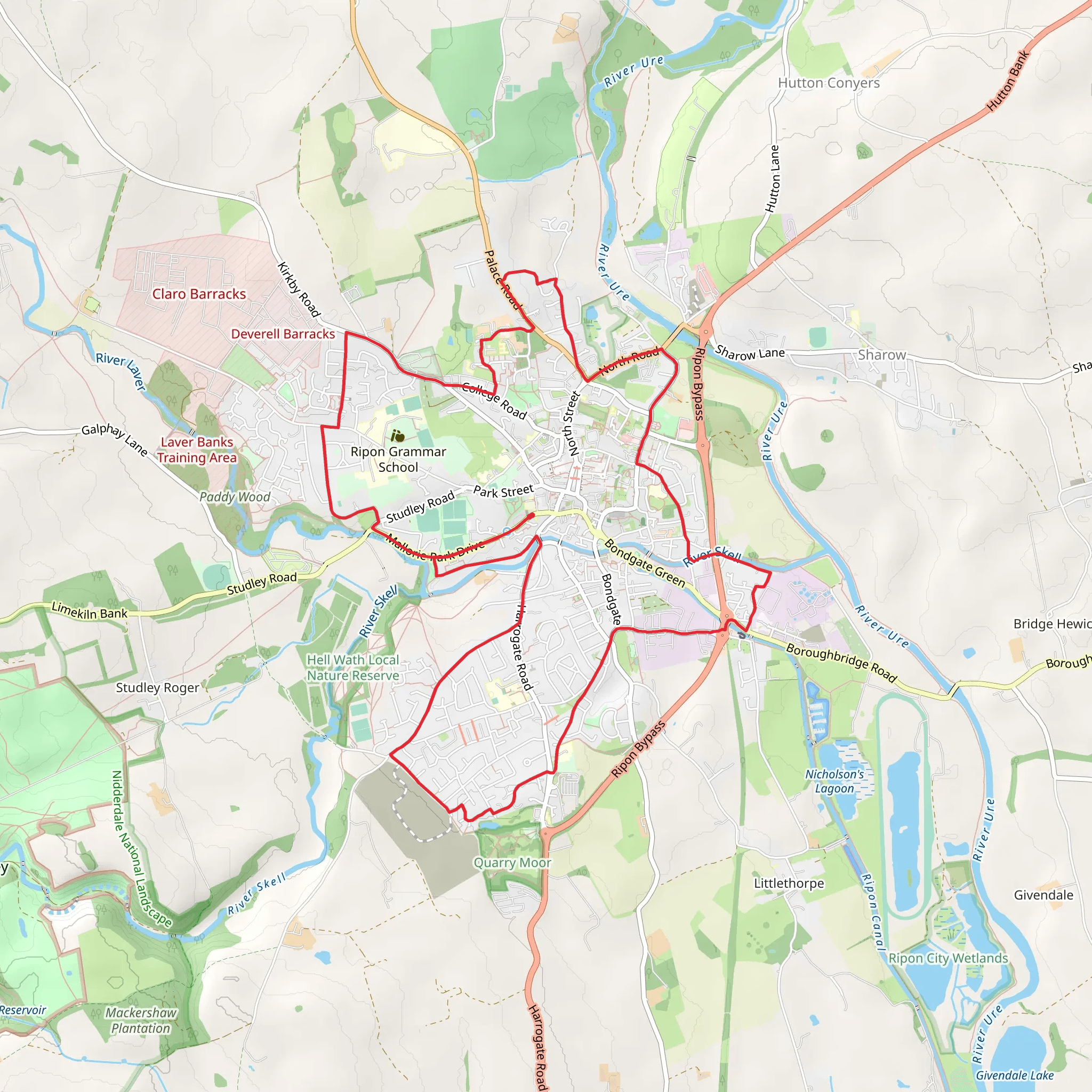 Ripon Circular Path mobile static map