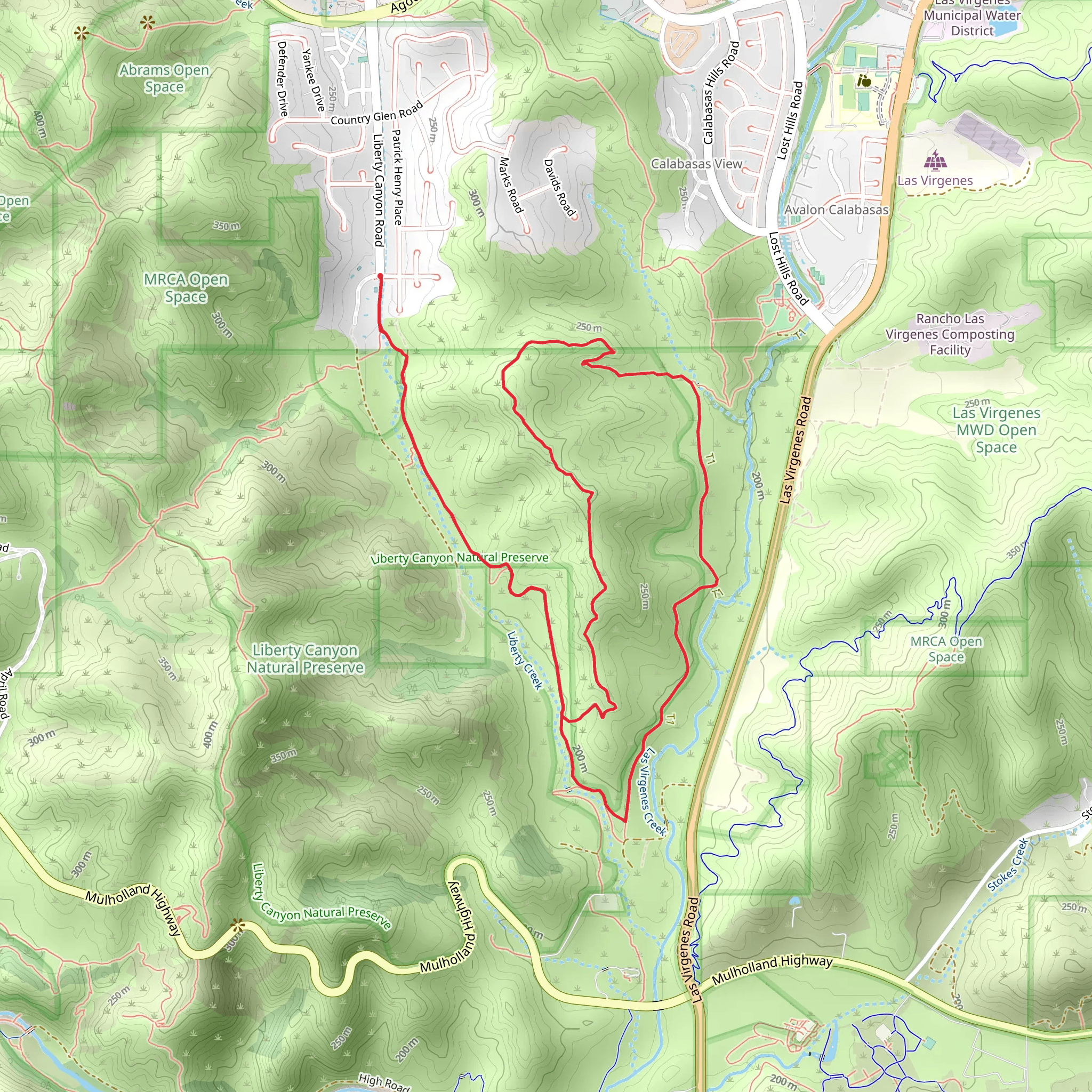 Liberty Canyon Trail and Talepop Trail Loop mobile static map