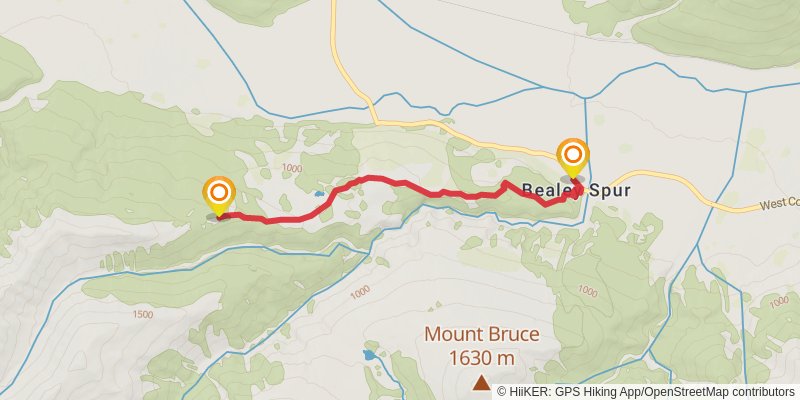 Bealey Spur Track stage 2 Map