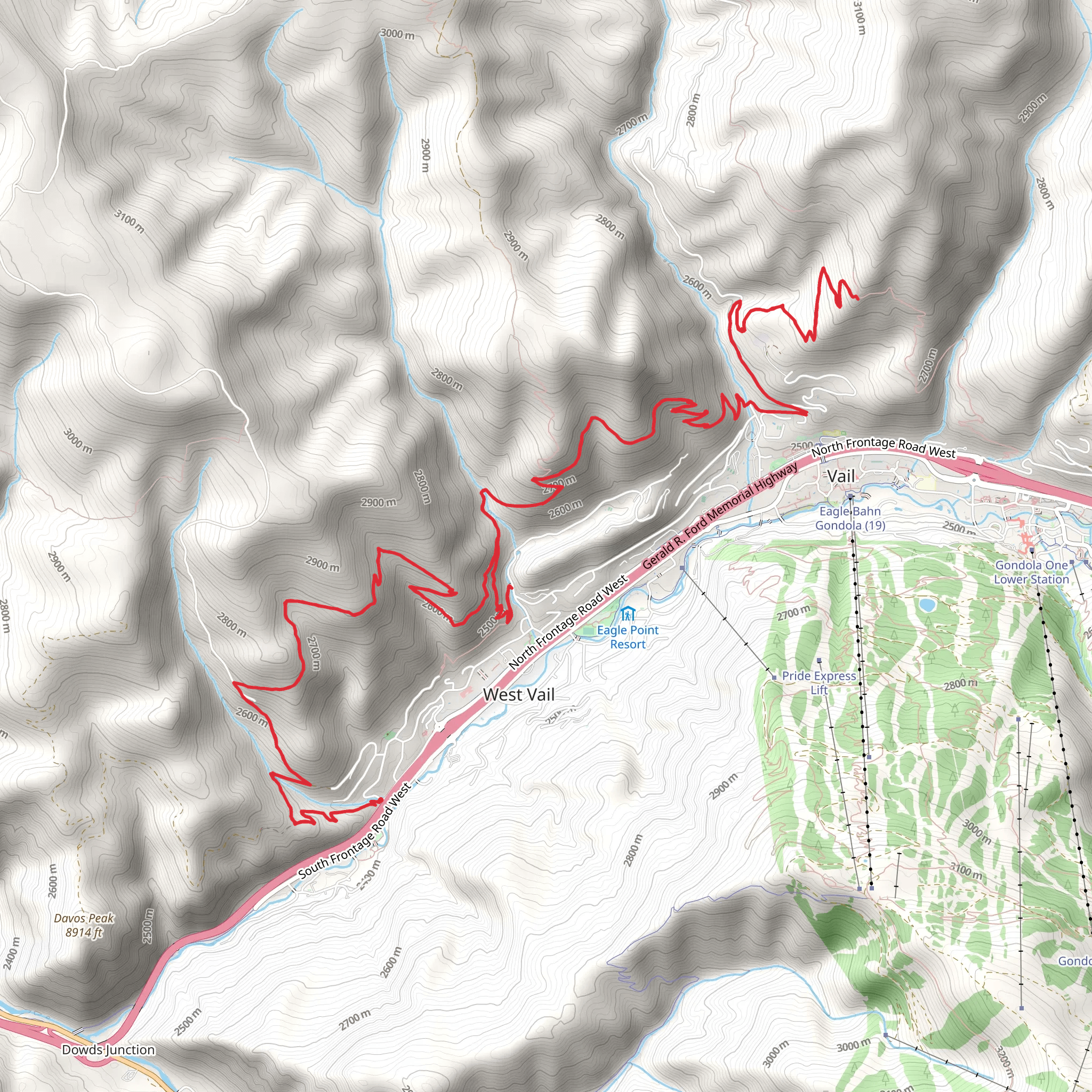 North Vail Trail mobile static map
