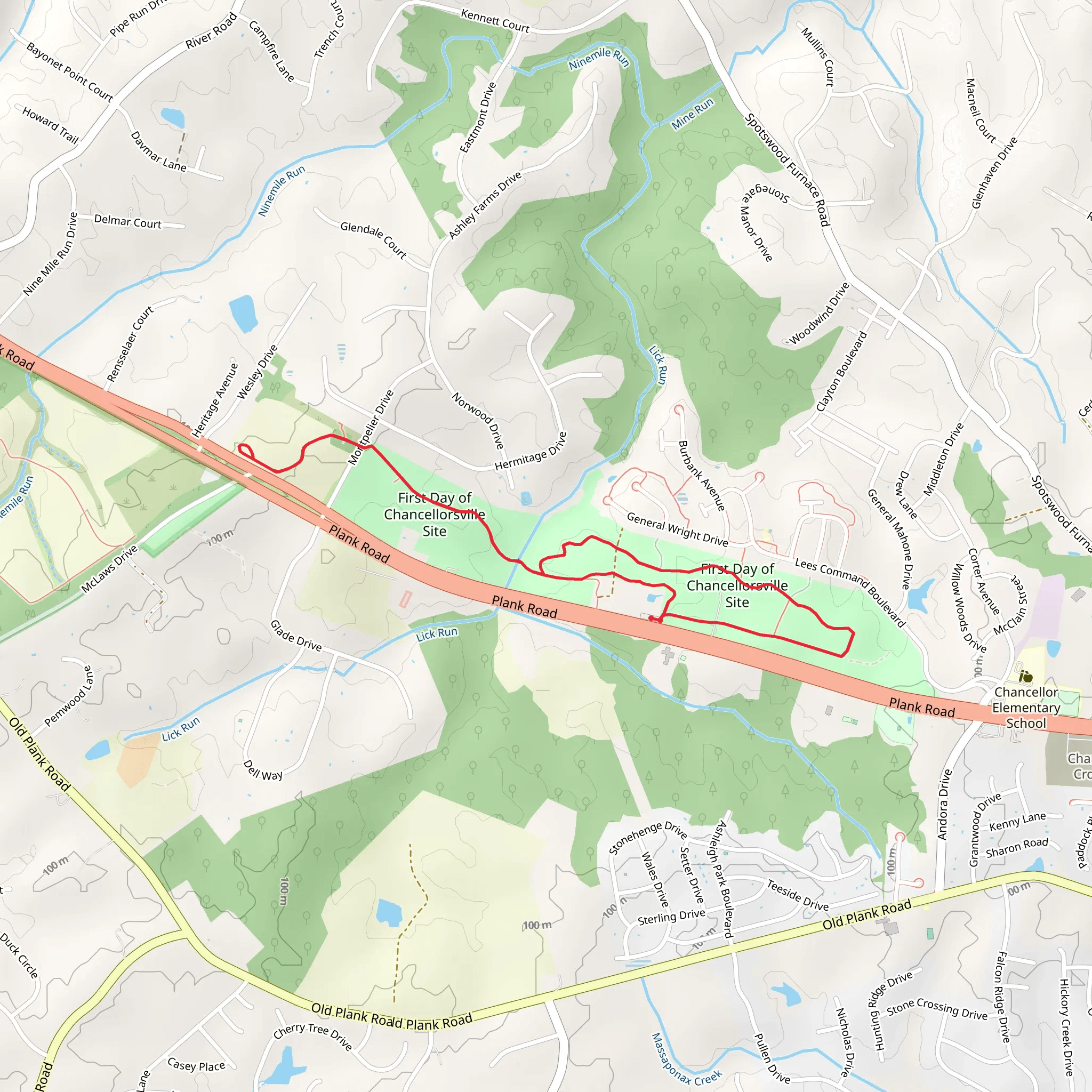 First Day at Chancellorsville Trail mobile static map
