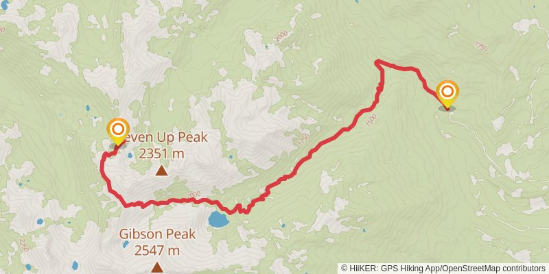 Seven Up Peak via Granite Lake Trail stage 2 Map