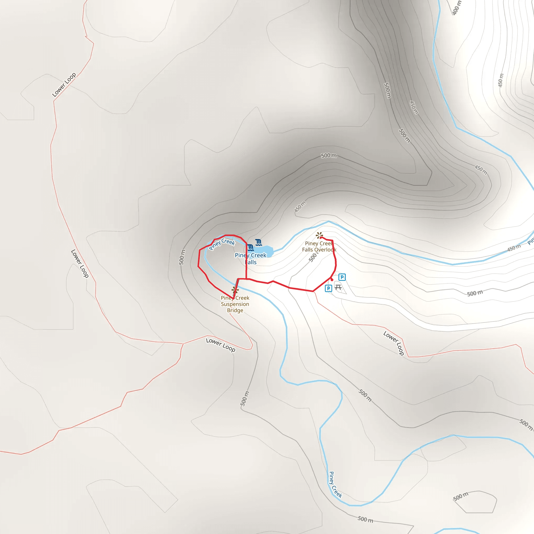 Piney Creek Falls mobile static map