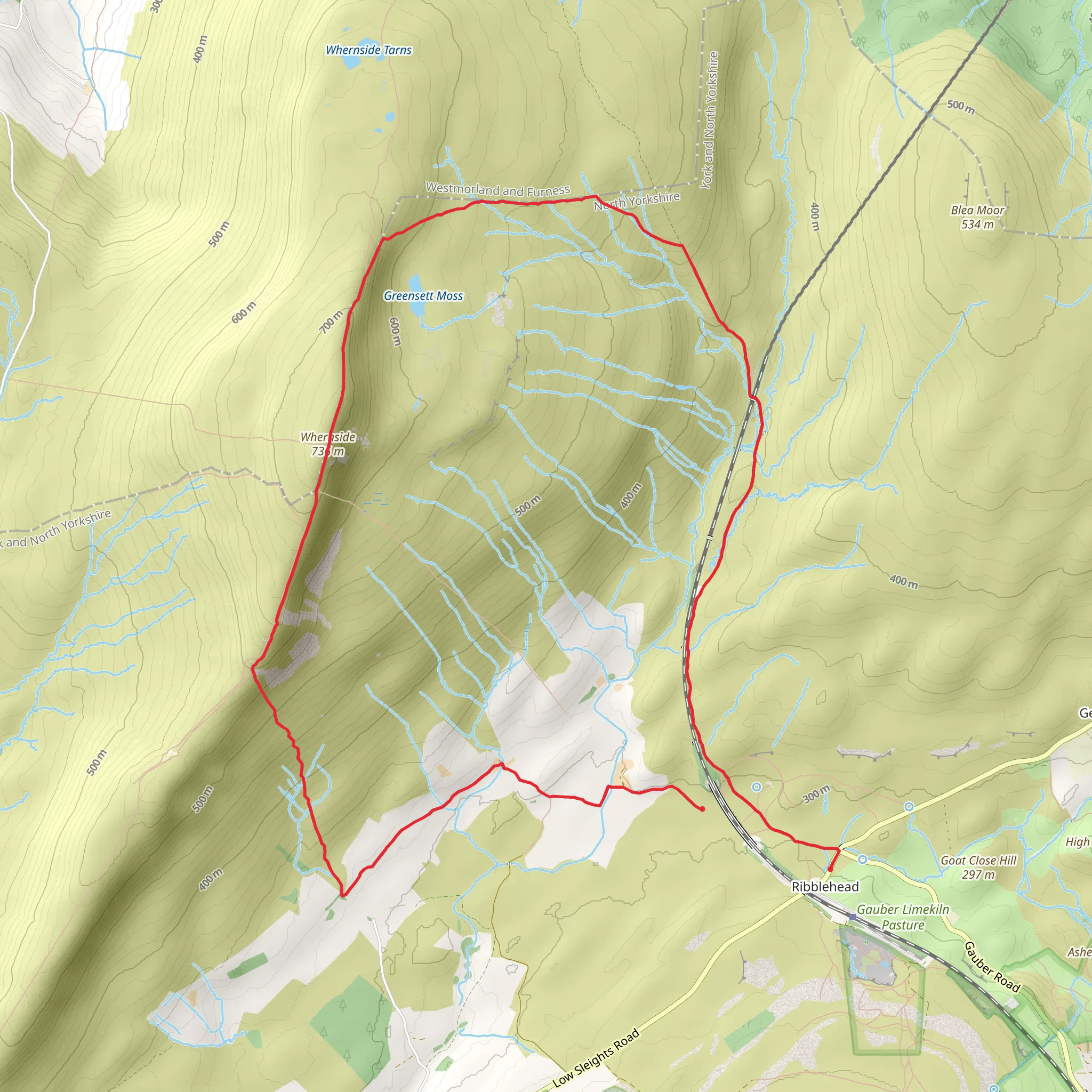 Whernside from Station Inn mobile static map