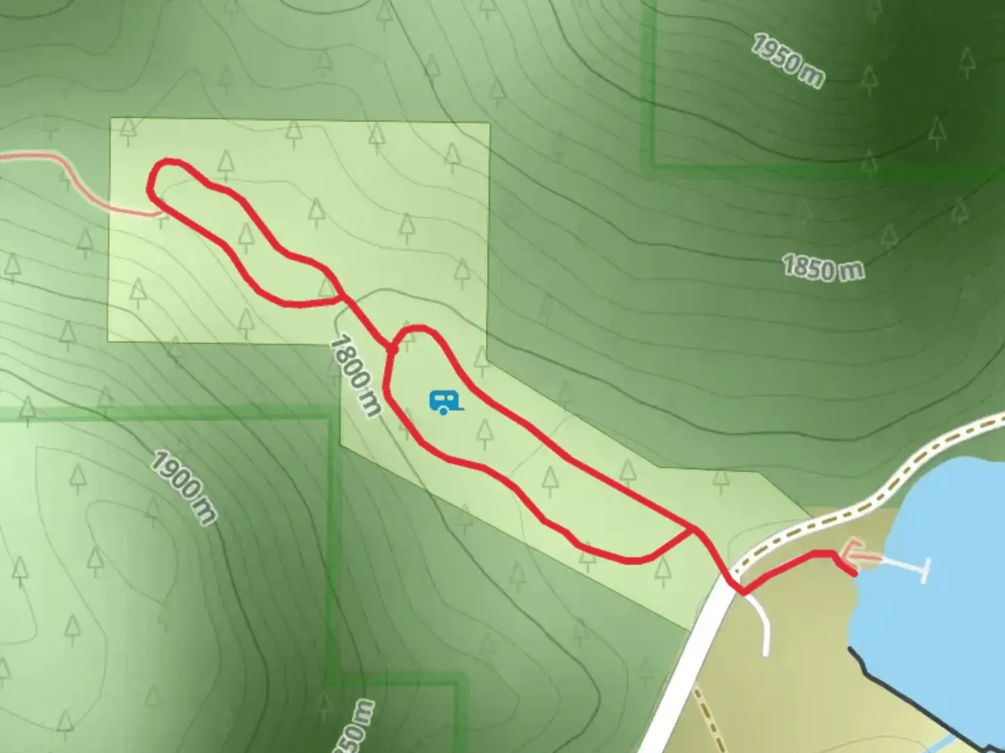 An image depicting the trail Spring Valley Road Loop and its surrounding area.