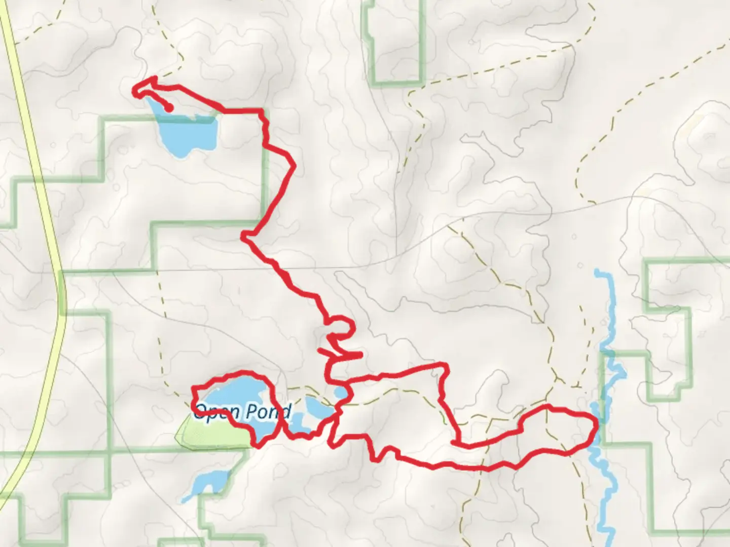 An image depicting the trail Conecuh South and Open Pond Loop Trail and its surrounding area.