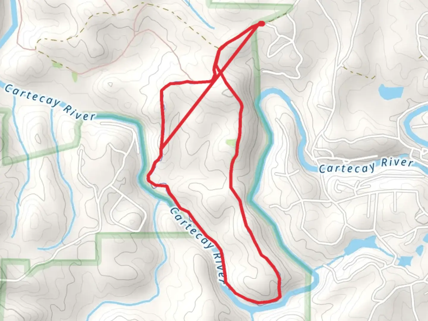 An image depicting the trail Cartecay River Loop and its surrounding area.