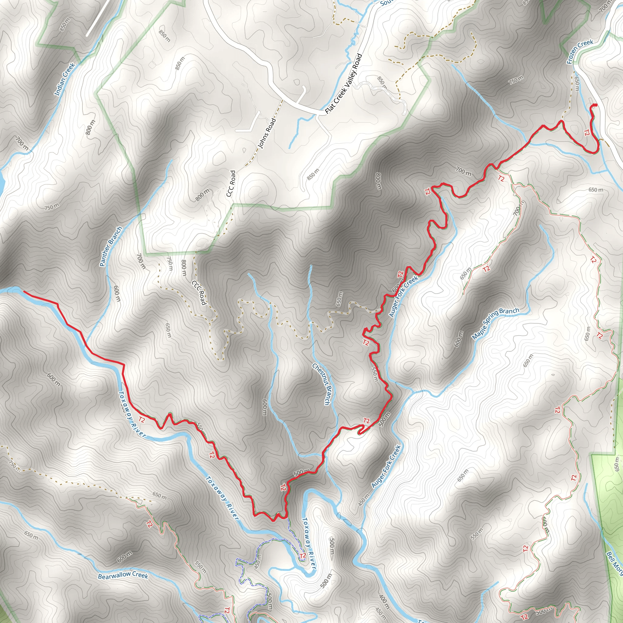 Toxaway River via Auger Hole Trail mobile static map