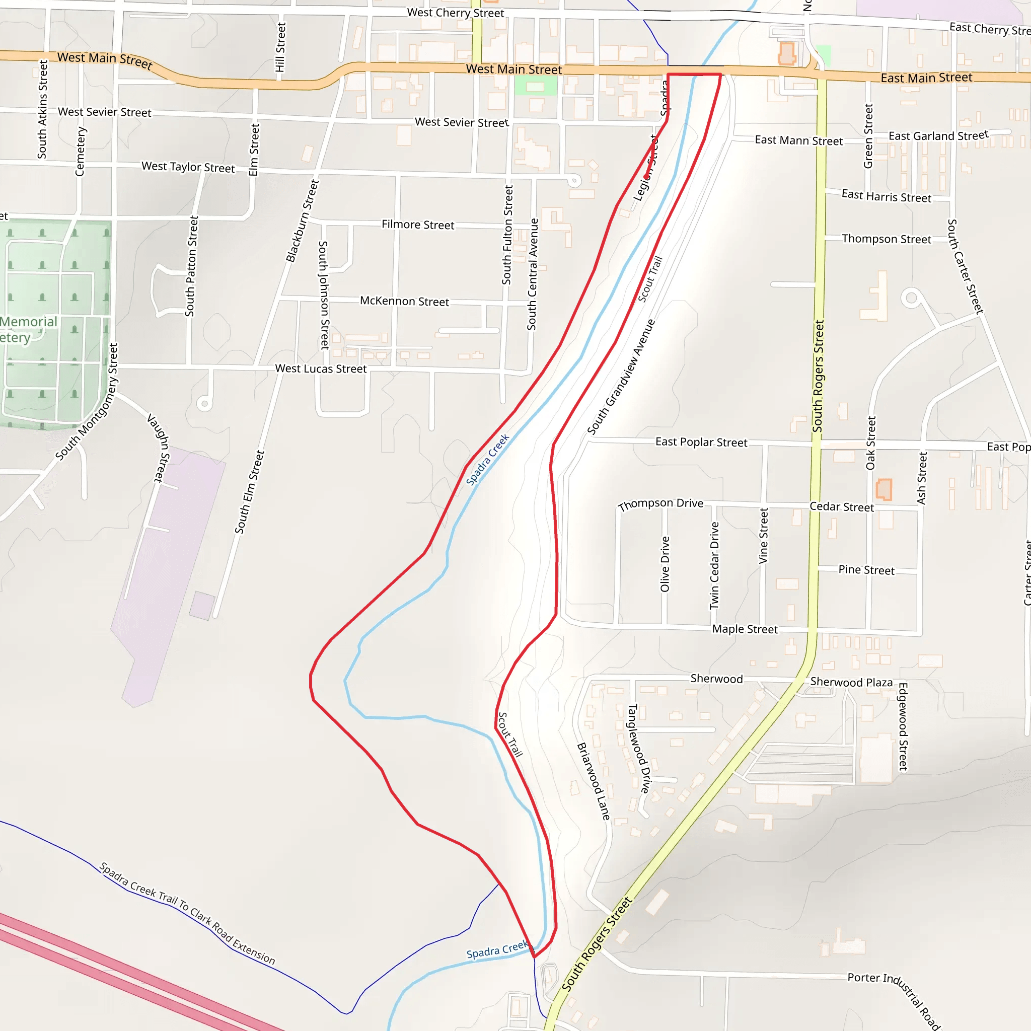Spadra Creek - Scout Trail mobile static map
